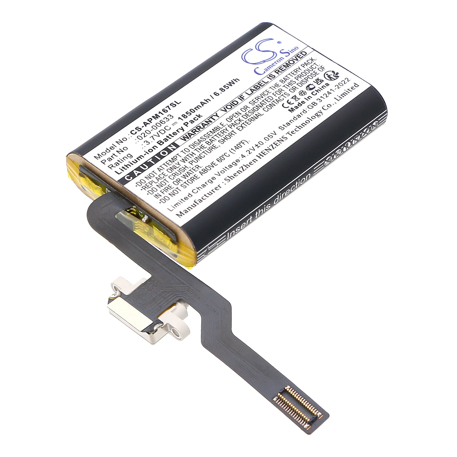 3.7V, Li-ion, 1850mAh, Battery fits Apple A1657, A1672, 6.85Wh Keyboard,Mouse Cameron Sino Technology Limited
