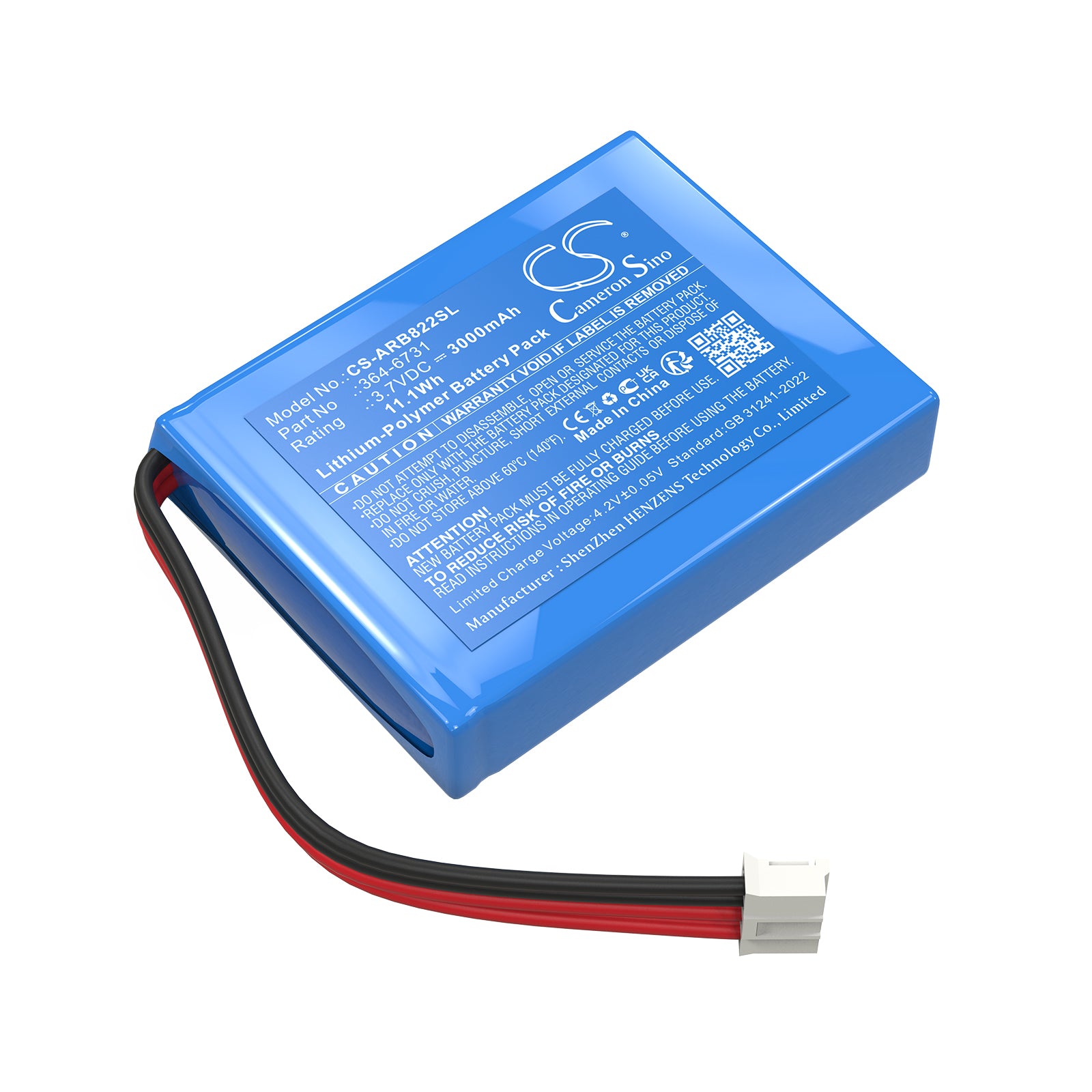 3.7V, Li-Polymer, 3000mAh, Battery fits ABB 364-6731, 3BSC760019E1, 11.1Wh PLC Cameron Sino Technology Limited