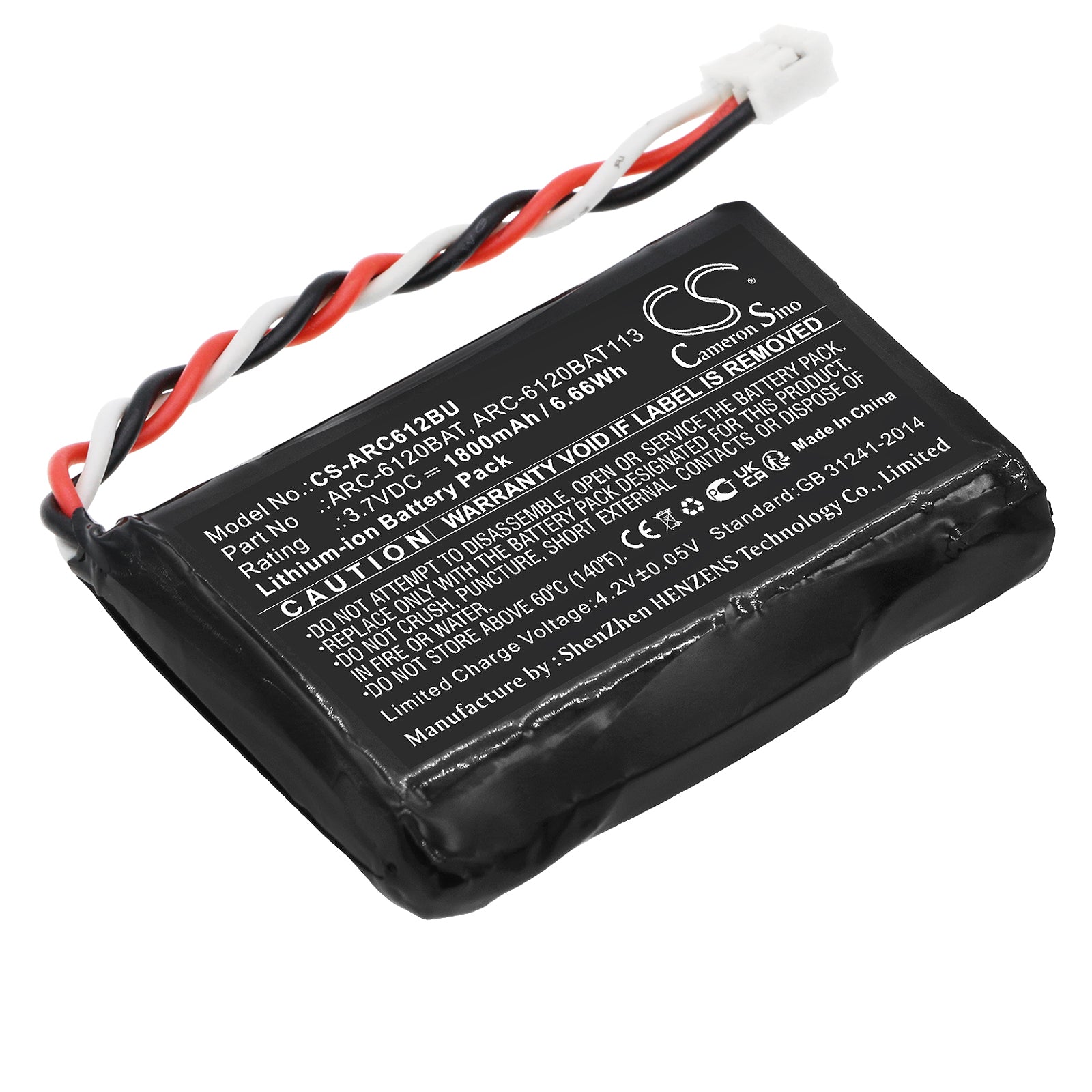 Li-ion, RAID Controller Battery fits Areca Arc-11xx(ml), Arc-1203-(2i/4i/8i), 3.7V, 1800mAh RAID Controller Cameron Sino Technology Limited