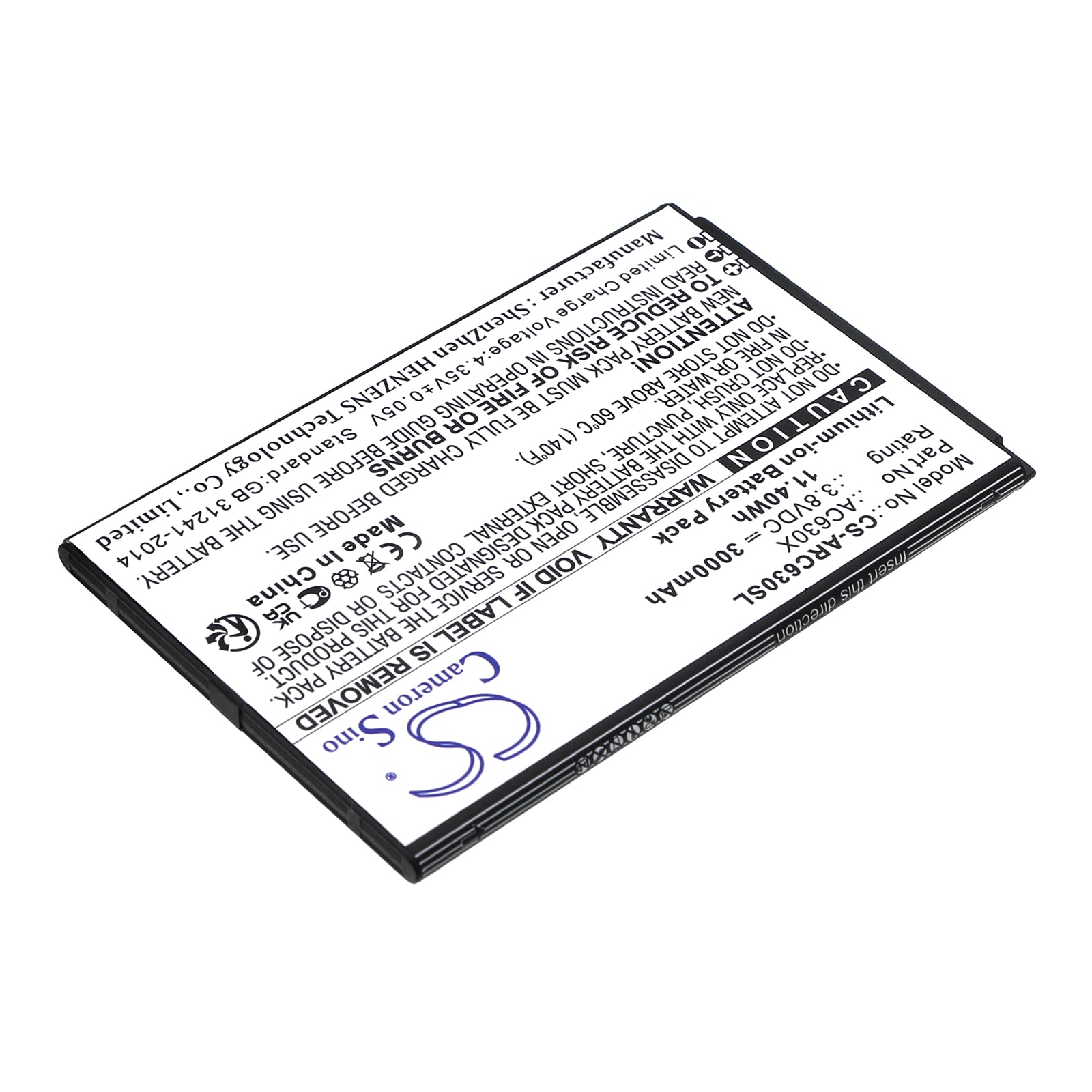 Li-ion, Mobile, SmartPhone Battery fits Archos Oxygen 63, 3.8V, 3000mAh Mobile, SmartPhone Cameron Sino Technology Limited
