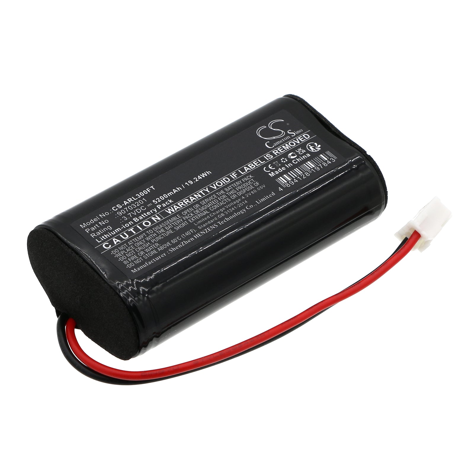 Li-ion, Flashlight Battery fits Adaro Adalit L-3000, Adalit L-3000 Power, 3.7V, 5200mAh Flashlight Cameron Sino Technology Limited