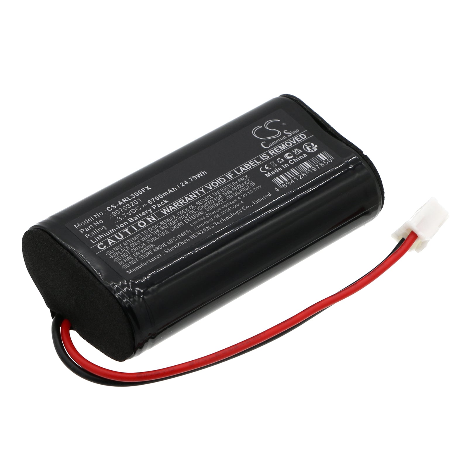 Li-ion, Flashlight Battery fits Adaro Adalit L-3000, Adalit L-3000 Power, 3.7V, 6700mAh Flashlight Cameron Sino Technology Limited
