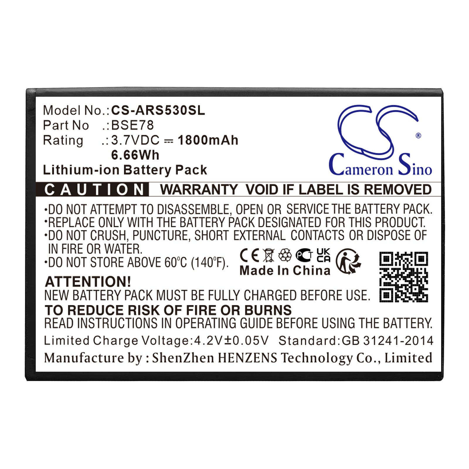 Li-ion, Communications Battery fits Archos Ac50as3g, Ac50as4g, 3.7V, 1800mAh Communications Cameron Sino Technology Limited