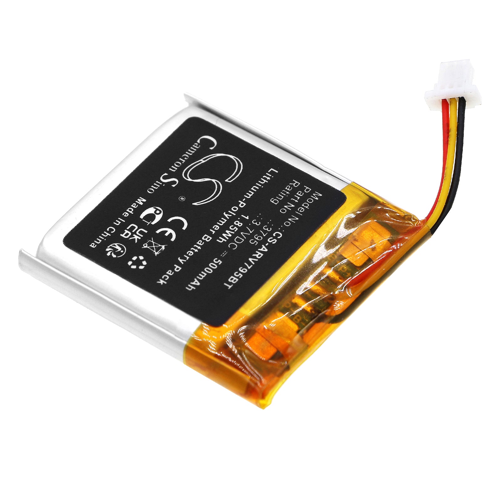 Li-Polymer, Home Security Camera Battery fits Alarm.com Video Doorbell, 3.7V, 500mAh Home Security Camera Cameron Sino Technology Limited