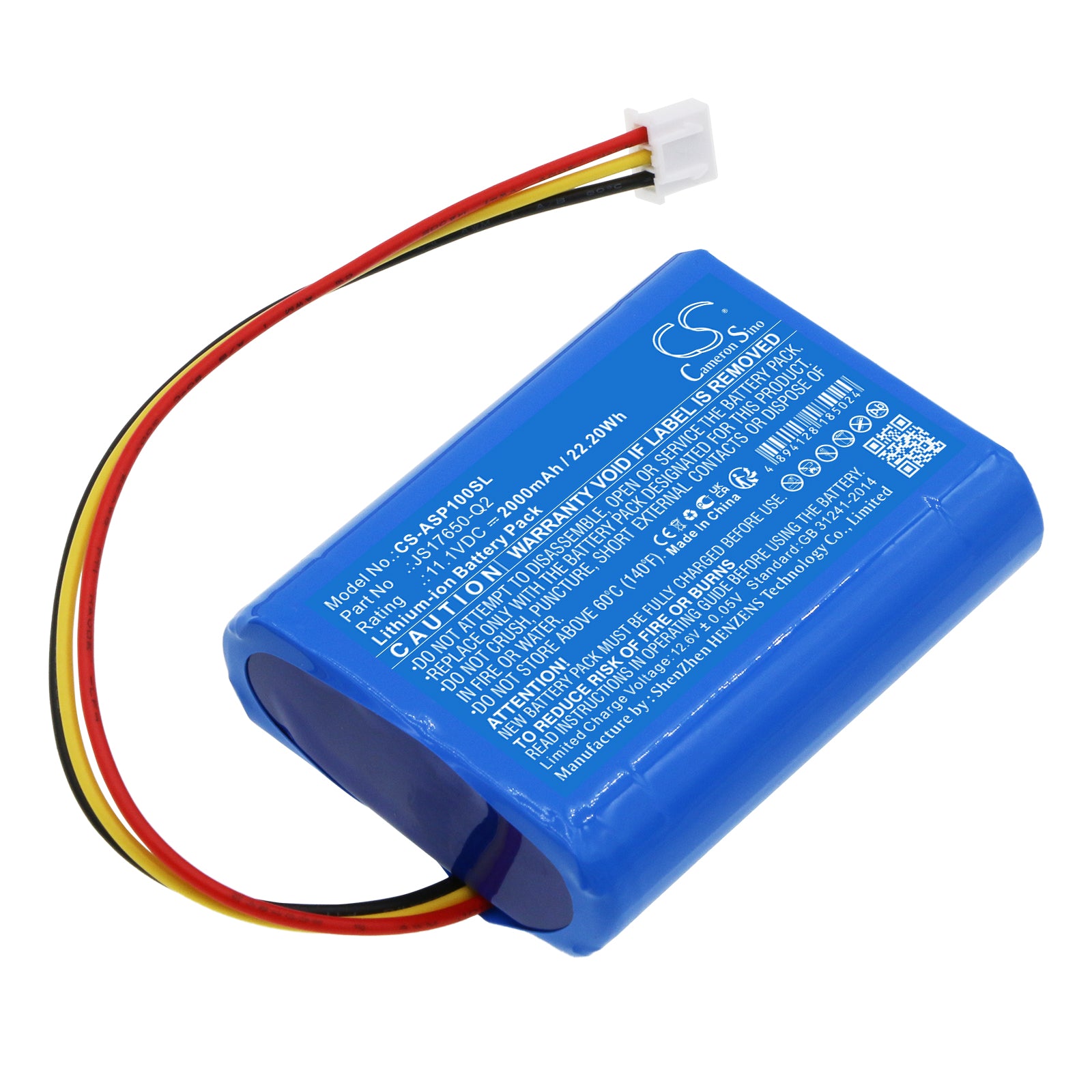 Li-ion, Speaker Battery fits Ar Awsbt10, Awsbt10bk, 11.1V, 2000mAh Speaker Cameron Sino Technology Limited
