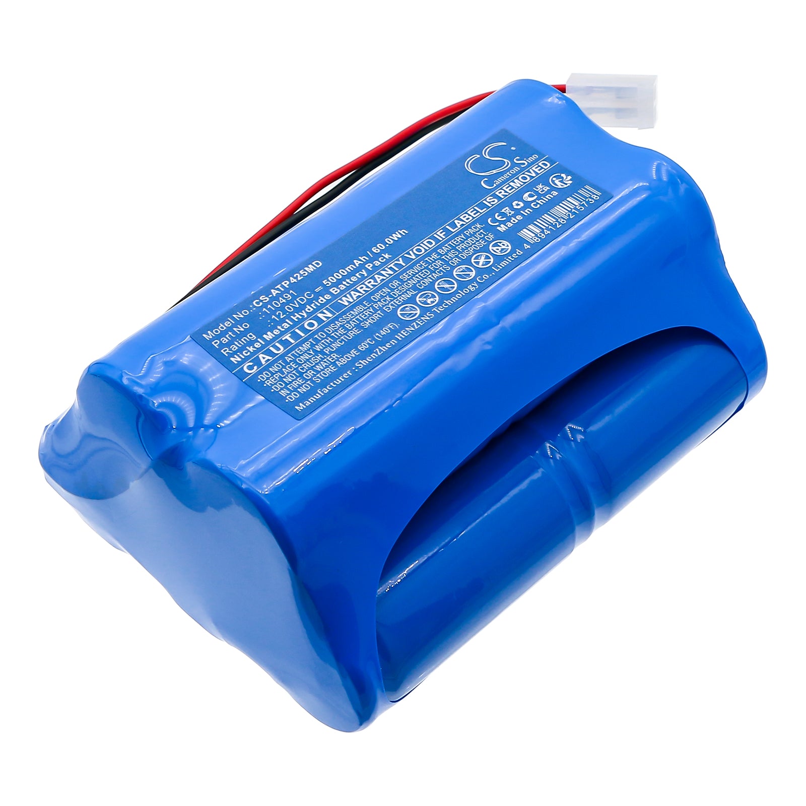 12V, Ni-MH, 5000mAh, Battery fits Atoms Aspirateur Mucosite Atmoport N, pump Atmoport N, 60Wh Medical Cameron Sino Technology Limited