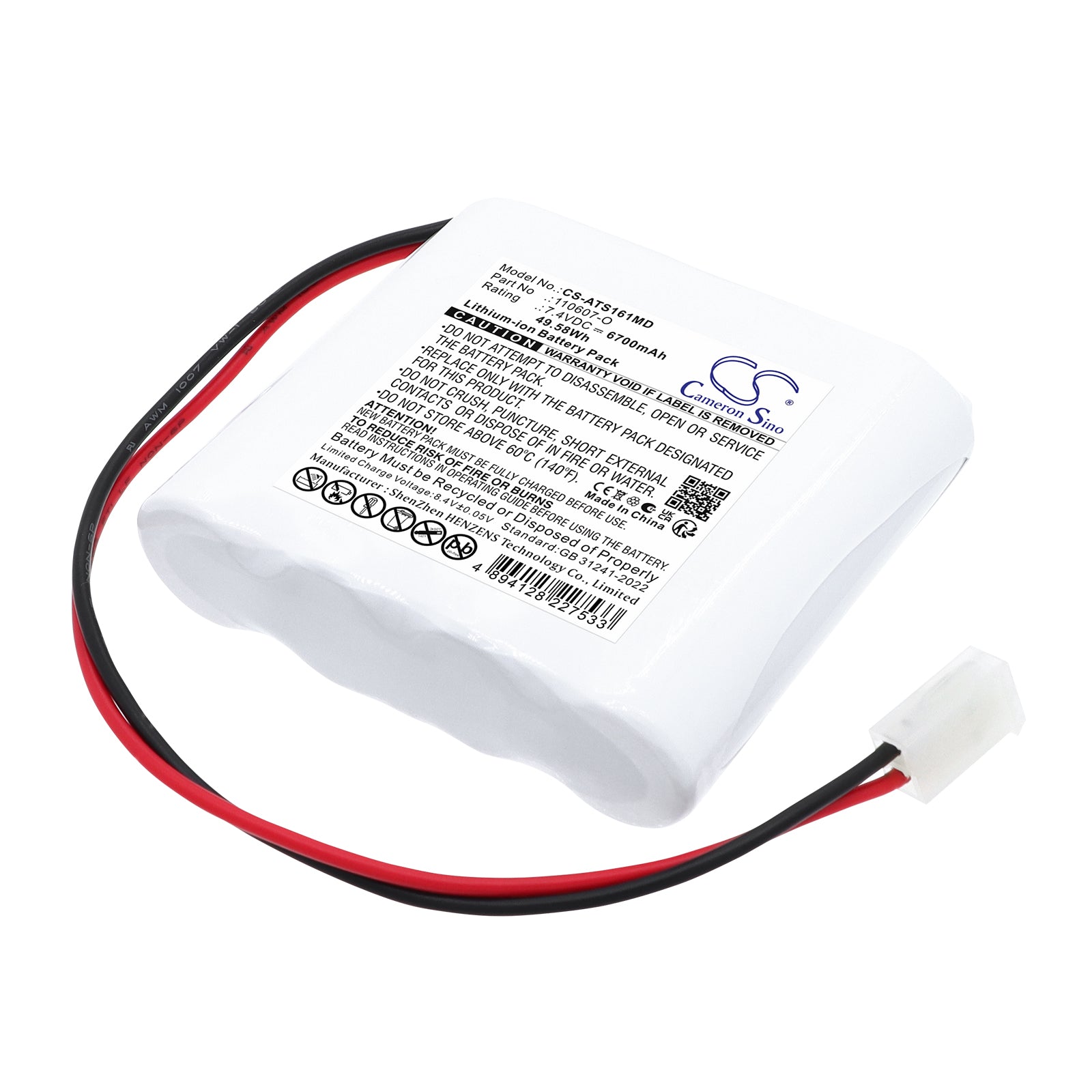 7.4V, Li-ion, 6700mAh, Battery fits Atmos Suctions Pump A161, Suctions Pump A261, 49.58Wh Medical Cameron Sino Technology Limited