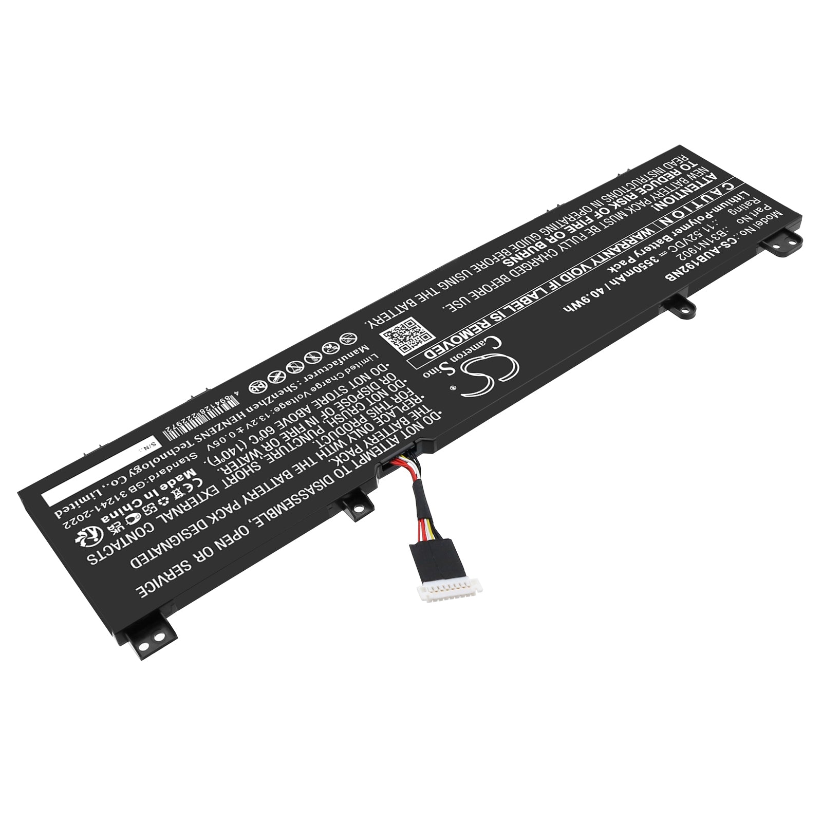 11.52V, Li-Polymer, 3550mAh, Battery fits Asus B31N1902, 40.9Wh Notebook, Laptop Cameron Sino Technology Limited