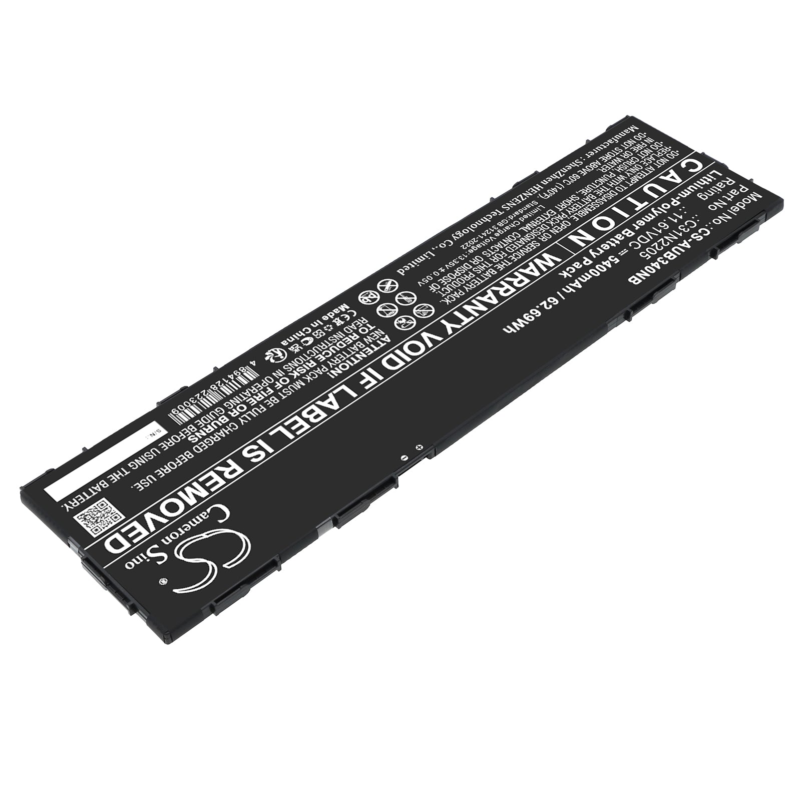 11.61V, Li-Polymer, 5400mAh, Battery fits Asus B3404CV, CM3401FFA, 62.69Wh Notebook, Laptop Cameron Sino Technology Limited