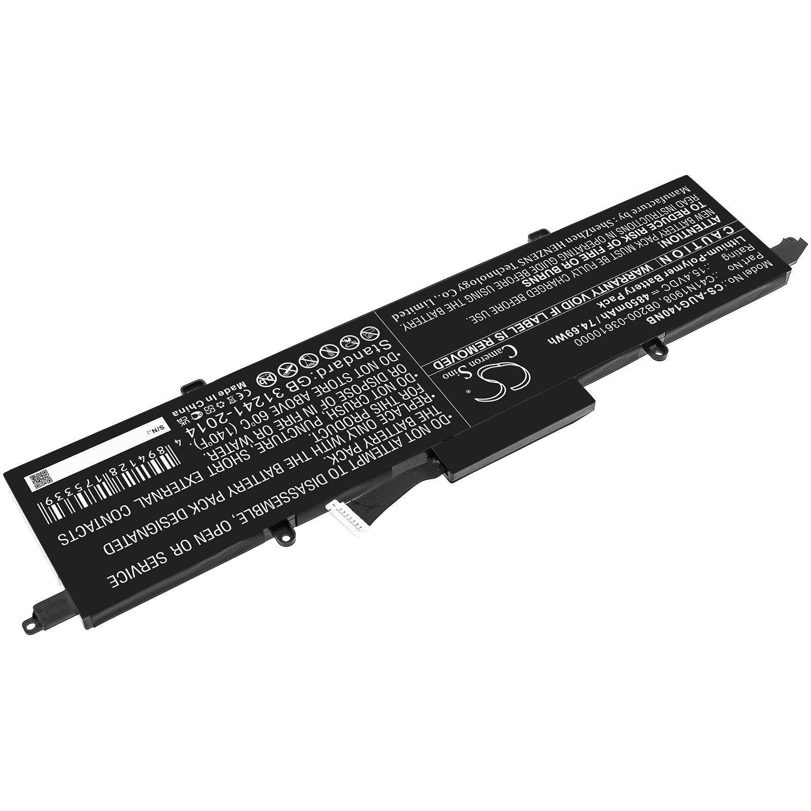 Li-Polymer, Notebook, Laptop Battery fits Asus Rog Zephyrus G14, Rog Zephyrus G14 Ga401ih, 15.4V, 4850mAh Notebook, Laptop Cameron Sino Technology Limited