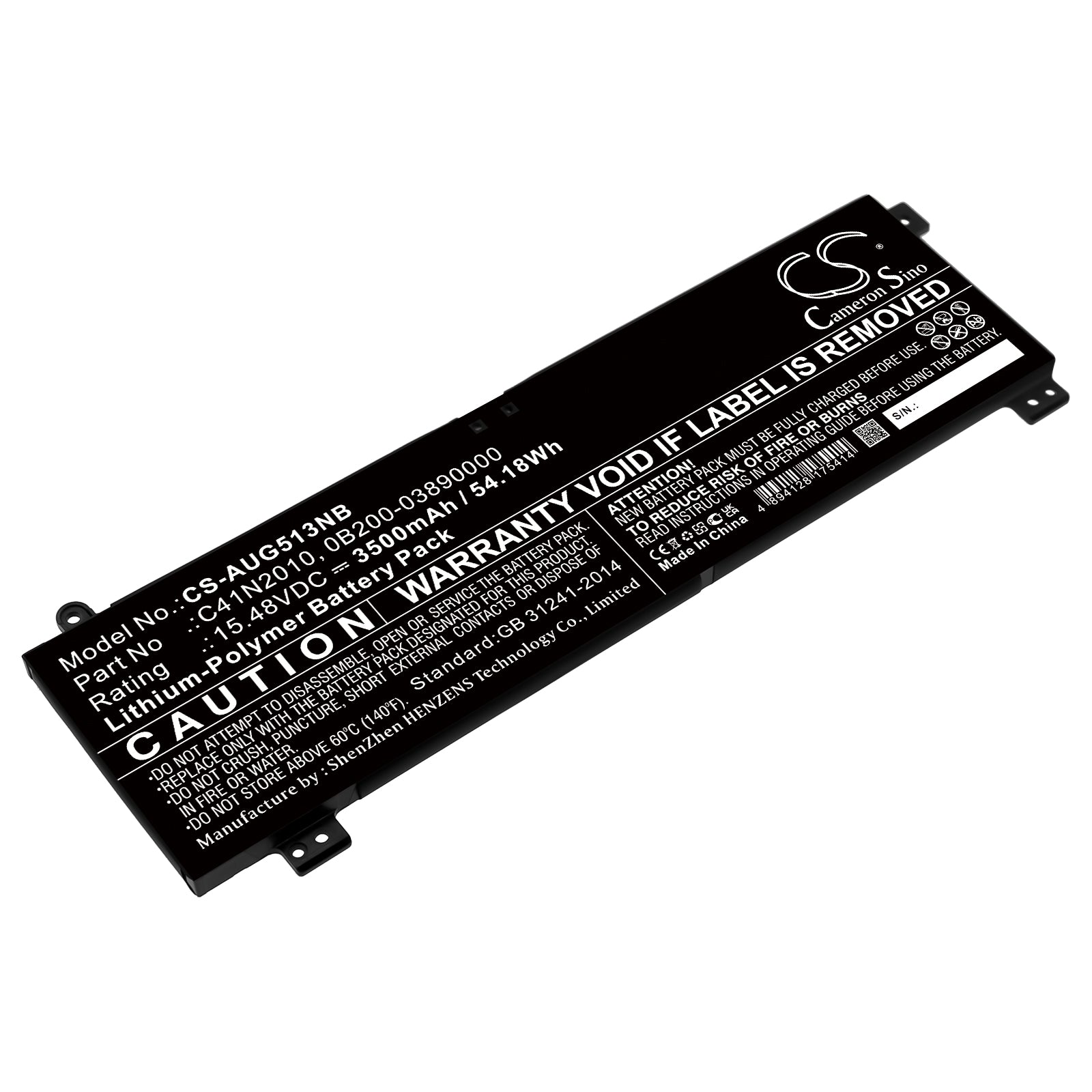 Li-Polymer, Notebook, Laptop Battery fits Asus Rog Strix G15 G513ih-hn002, Rog Strix G15 G513ih-hn002t, 15.48V, 3500mAh Notebook, Laptop Cameron Sino Technology Limited