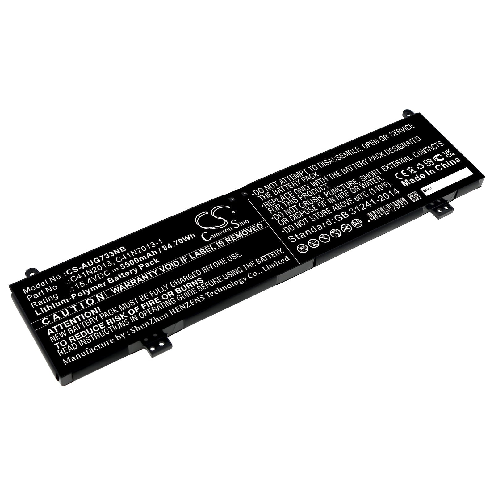 Li-Polymer, Notebook, Laptop Battery fits Asus H5600qm, Proart Studiobook 16 H5600q, 15.4V, 5500mAh Notebook, Laptop Cameron Sino Technology Limited
