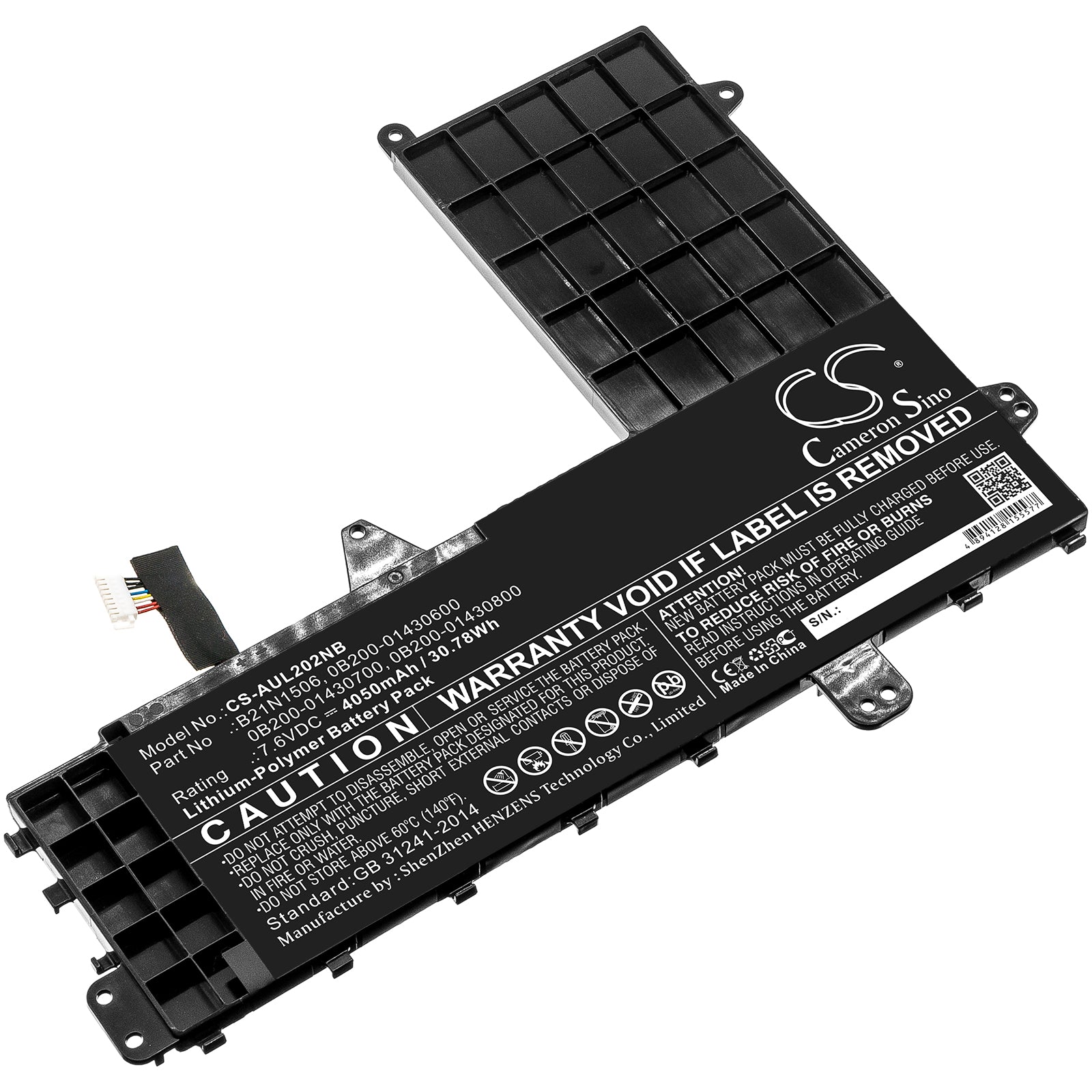 Li-Polymer, Notebook, Laptop Battery fits Asus E502na-2a, E502na-2b, 7.6V, 4050mAh CS-AUL202NB Notebook, Laptop Cameron Sino Technology Limited