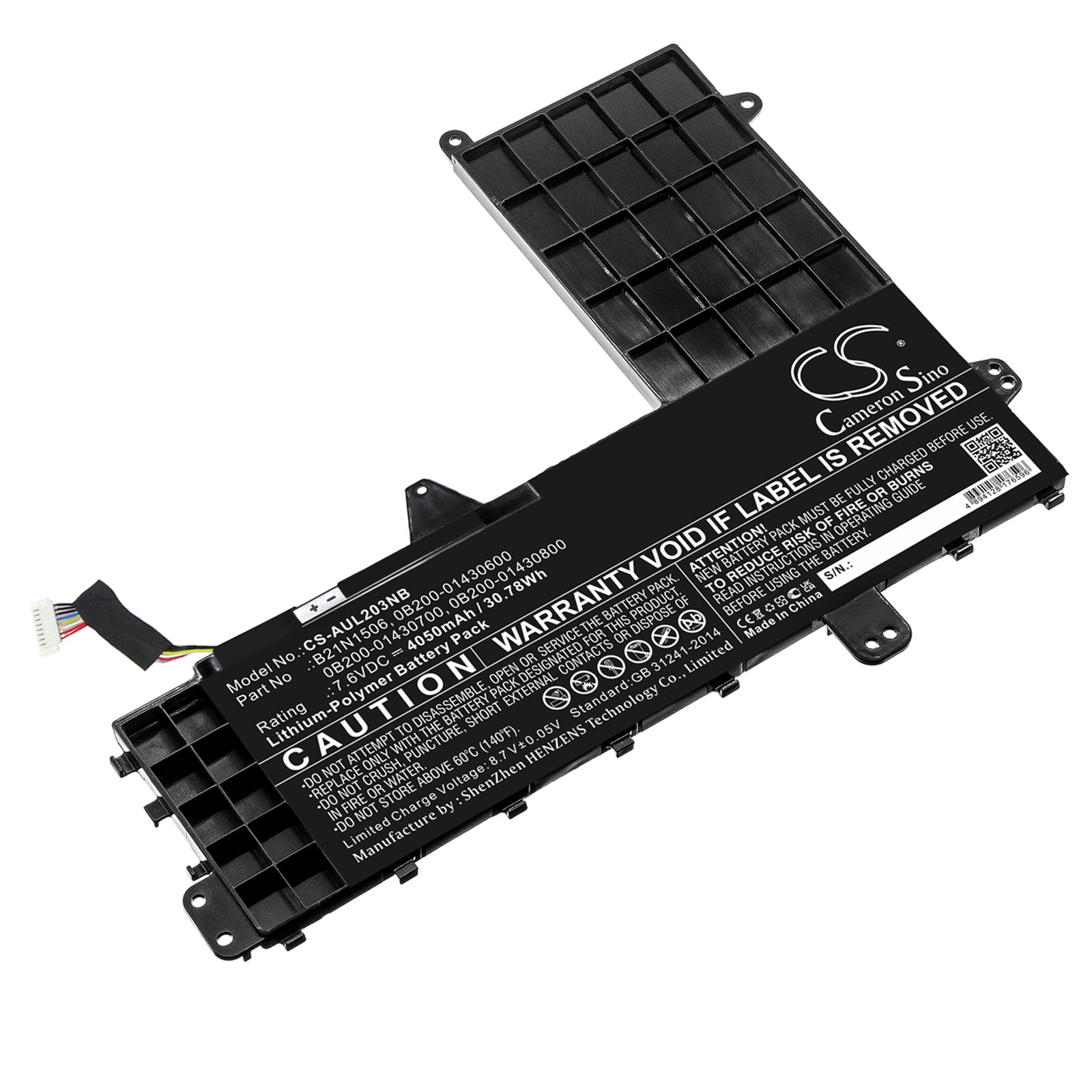 Li-Polymer, Notebook, Laptop Battery fits Asus E502na-2a, E502na-2b, 7.6V, 4050mAh CS-AUL203NB Notebook, Laptop Cameron Sino Technology Limited