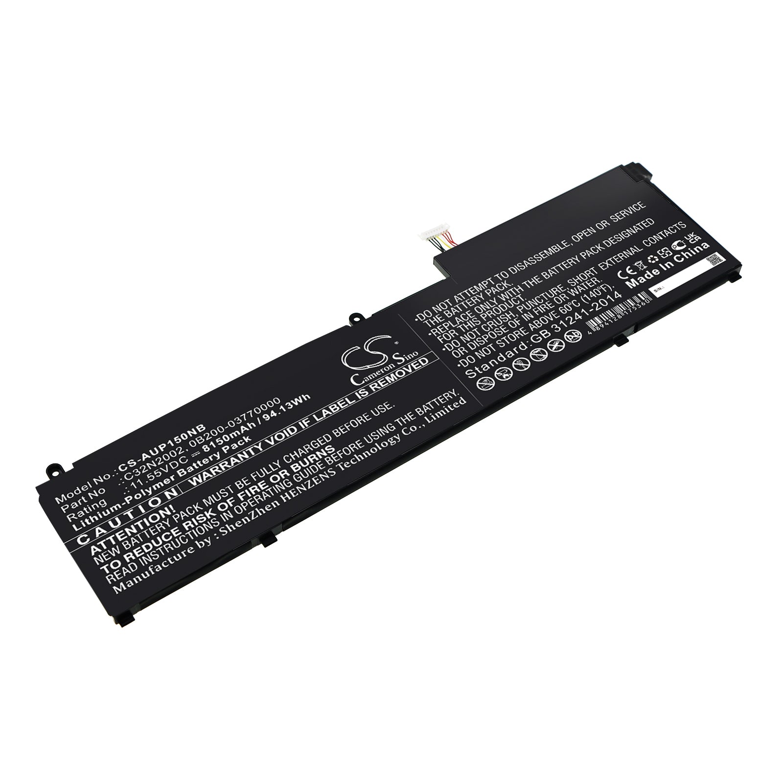 Li-Polymer, Notebook, Laptop Battery fits Asus Zenbook Flip 15 Ux535li, Zenbook Flip 15 Ux564eh, 11.55V, 8150mAh Notebook, Laptop Cameron Sino Technology Limited