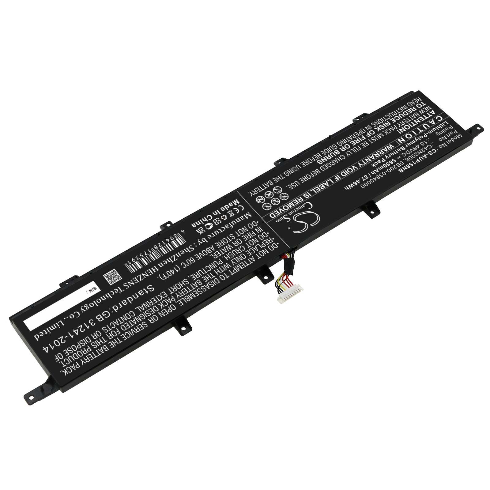 Li-Polymer, Notebook, Laptop Battery fits Asus Zenbook Pro 15 Ux582lr, Zenbook Pro 15 Ux582lr-h2002r, 15.48V, 5650mAh Notebook, Laptop Cameron Sino Technology Limited