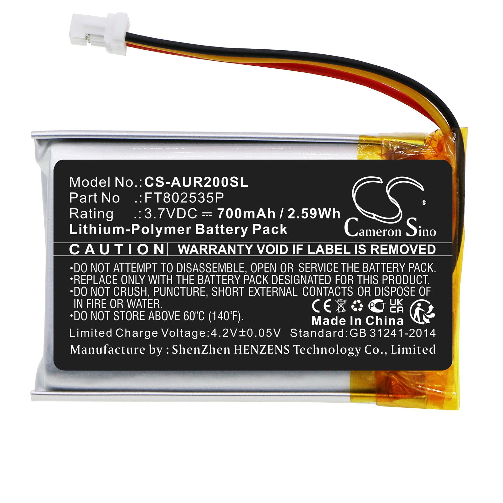 Li-Polymer, Keyboard,Mouse Battery fits Asus Rog Strix Impact Ii, 3.7V, 700mAh Keyboard,Mouse Cameron Sino Technology Limited