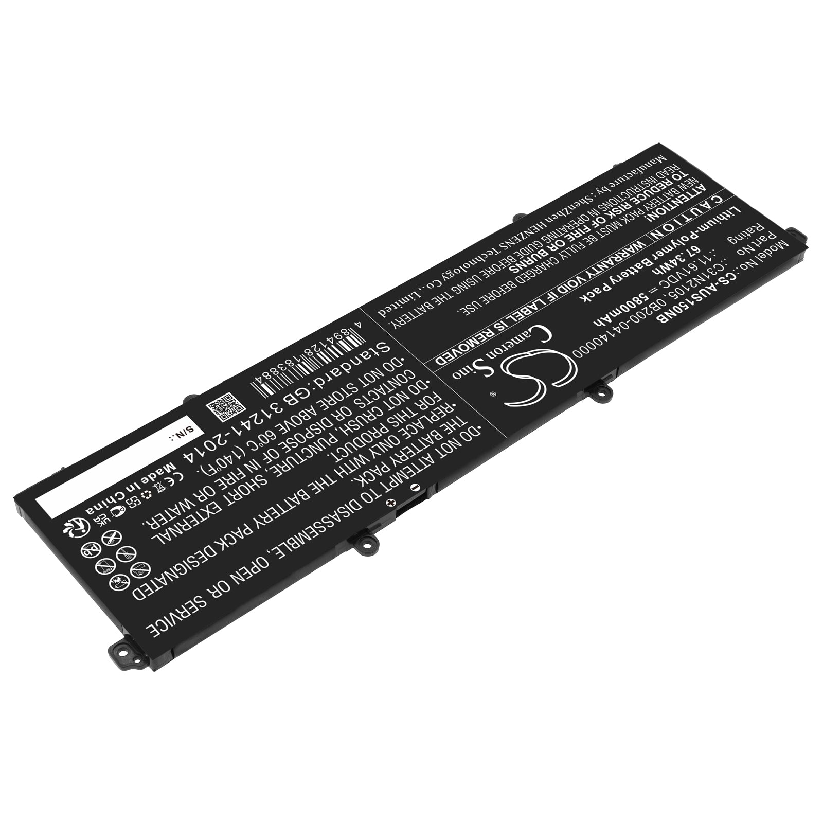 Li-Polymer, Notebook, Laptop Battery fits Asus Asus Vivobook 14x M1403qa, Asus Vivobook 14x Oled X1403za, 11.61V, 5800mAh Notebook, Laptop Cameron Sino Technology Limited