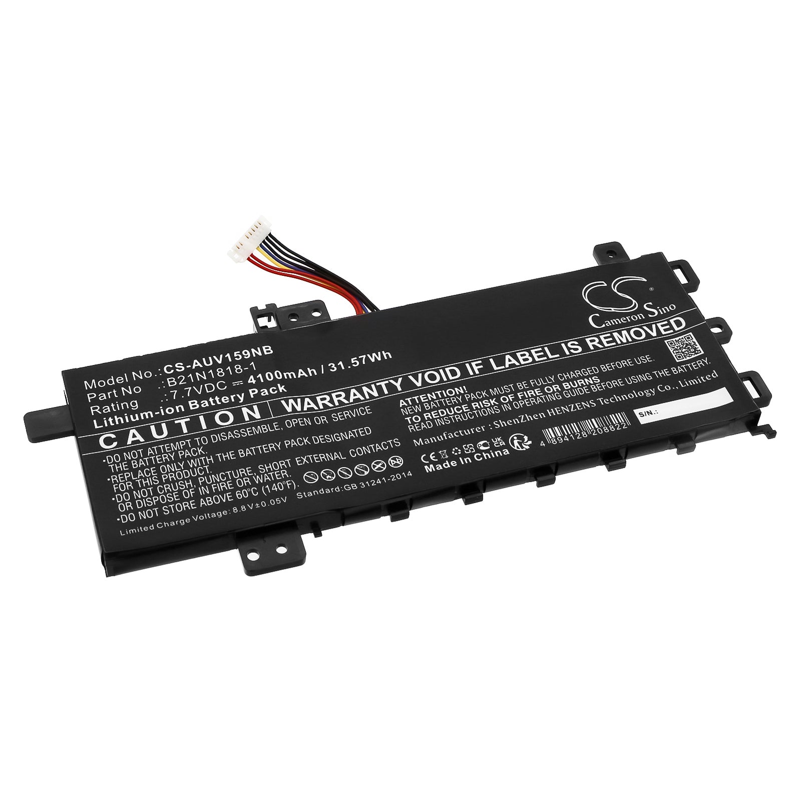 Li-ion, Notebook, Laptop Battery fits Asus Expertbook P1 P1510cja, Vivobook 14 F409da, 7.7V, 4100mAh CS-AUV159NB Notebook, Laptop Cameron Sino Technology Limited