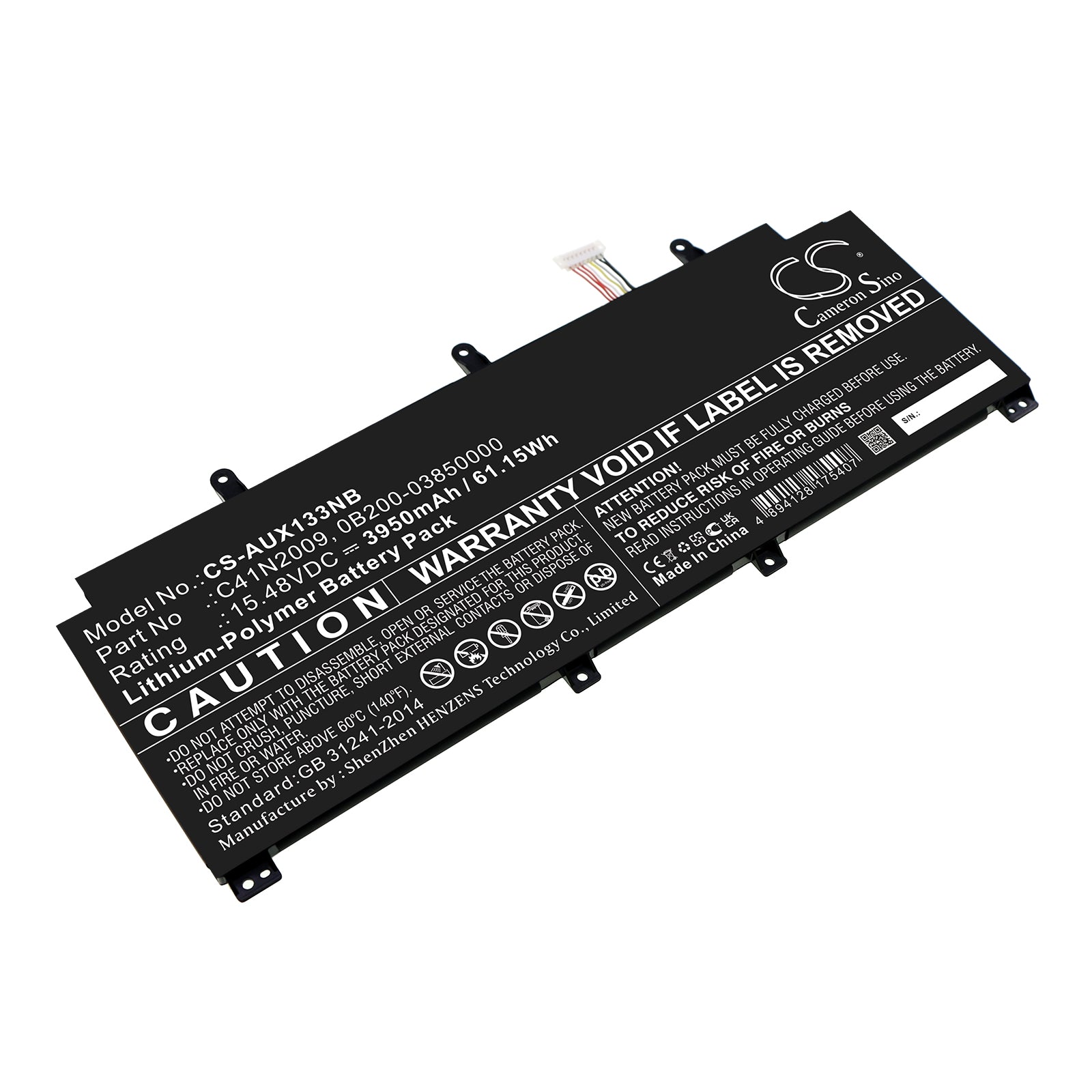 Li-Polymer, Notebook, Laptop Battery fits Asus Rog Flow Gv301qe, Rog Flow Gv301qh, 15.48V, 3950mAh Notebook, Laptop Cameron Sino Technology Limited