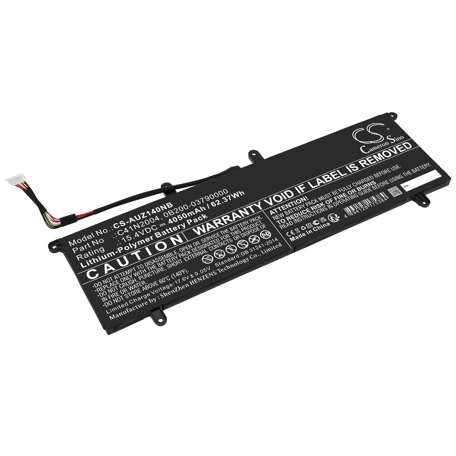 Li-Polymer, Notebook, Laptop Battery fits Asus Zenbook Duo 14 Ux482, Zenbook Duo 14 Ux482ea, 15.4V, 4050mAh Notebook, Laptop Cameron Sino Technology Limited