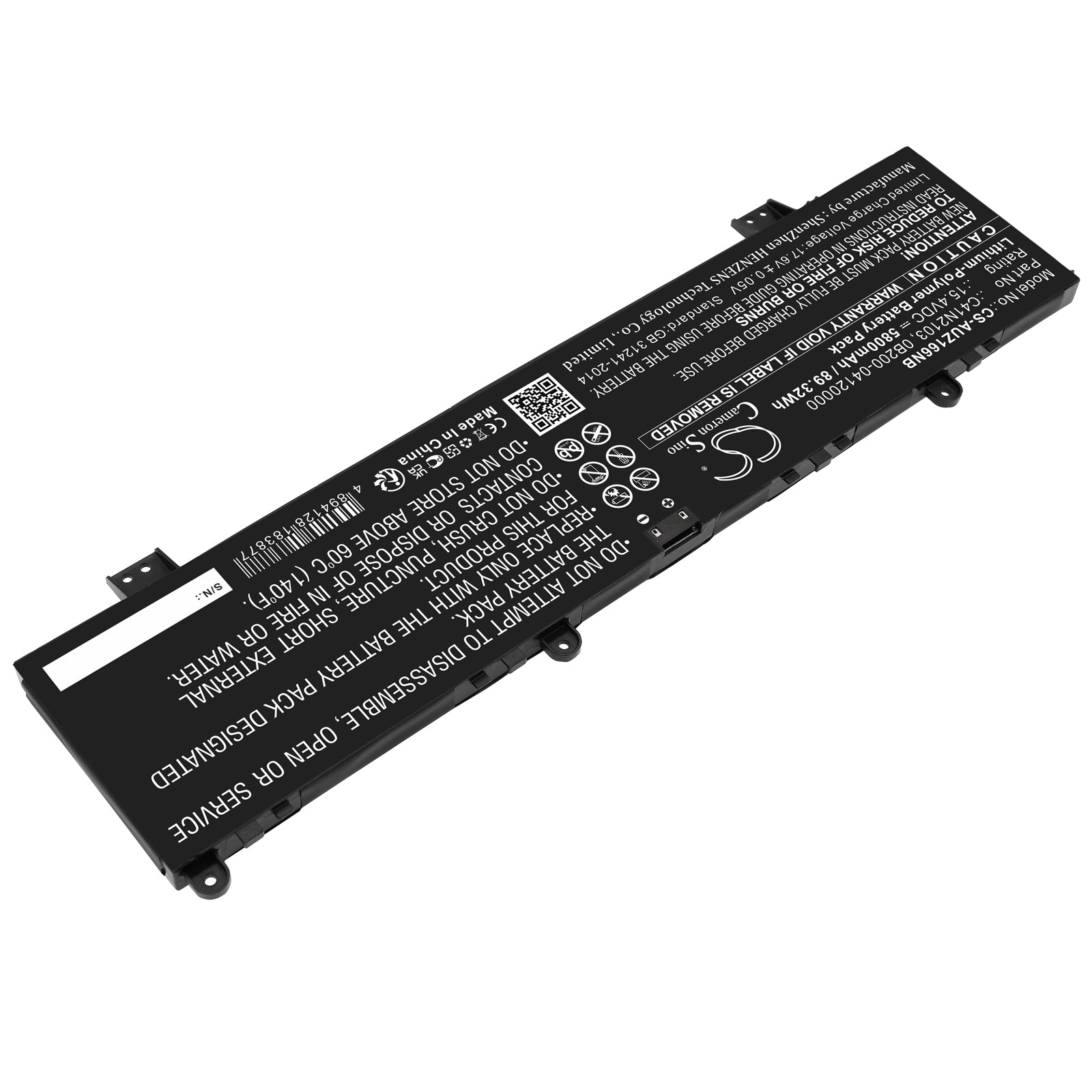 Li-Polymer, Notebook, Laptop Battery fits Asus Asus Nr2202rm, Asus Nr2202rs, 15.4V, 5800mAh Notebook, Laptop Cameron Sino Technology Limited