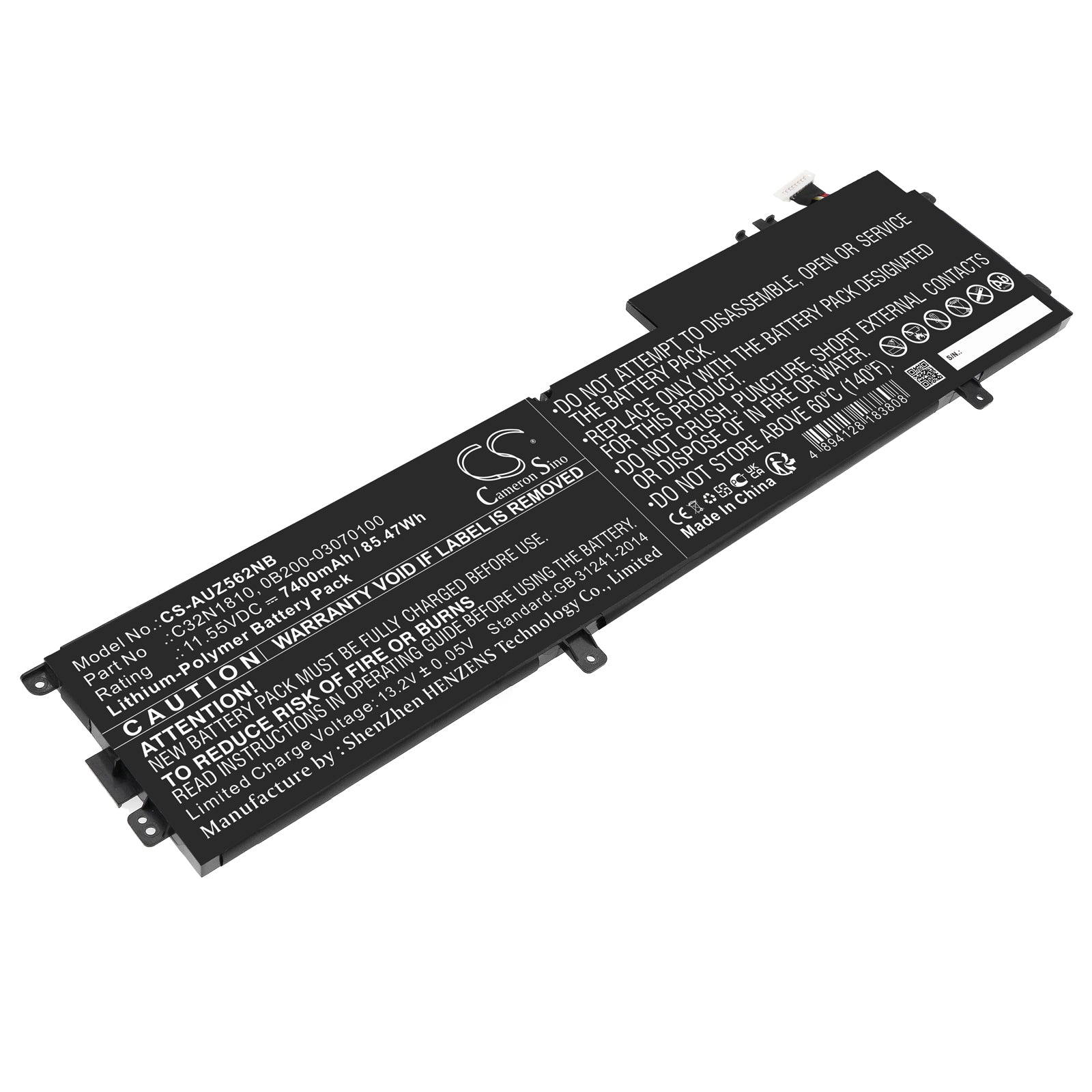 Li-Polymer, Notebook, Laptop Battery fits Asus Zenbook Flip 15 Ux562, Zenbook Flip 15 Ux562fd, 11.55V, 7400mAh Notebook, Laptop Cameron Sino Technology Limited
