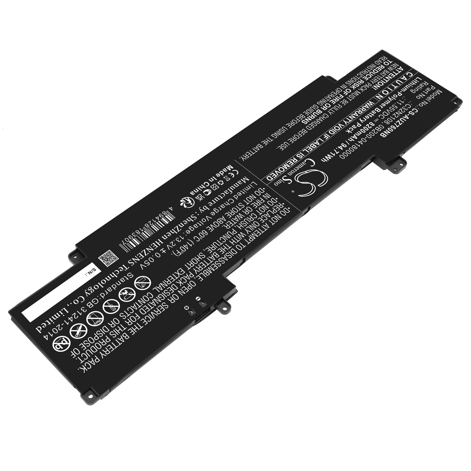 Li-Polymer, Notebook, Laptop Battery fits Asus Uz7602zm, Zenbook Pro 16x Oled, 11.55V, 8200mAh Notebook, Laptop Cameron Sino Technology Limited