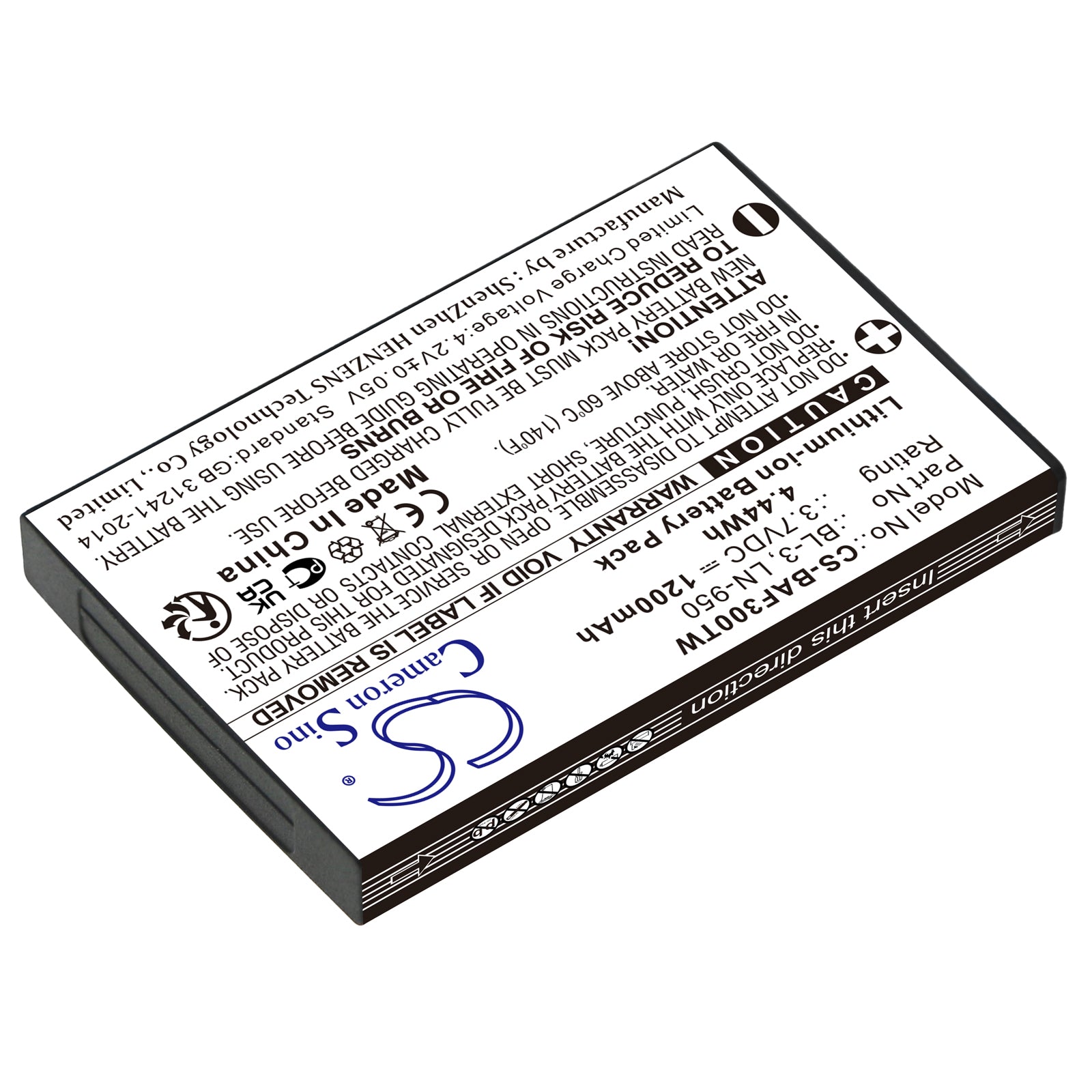 Li-ion, Two-Way Radio Battery fits Weierwei Uv3r, Yaesu Vx3, 3.7V, 1200mAh Two-Way Radio Cameron Sino Technology Limited