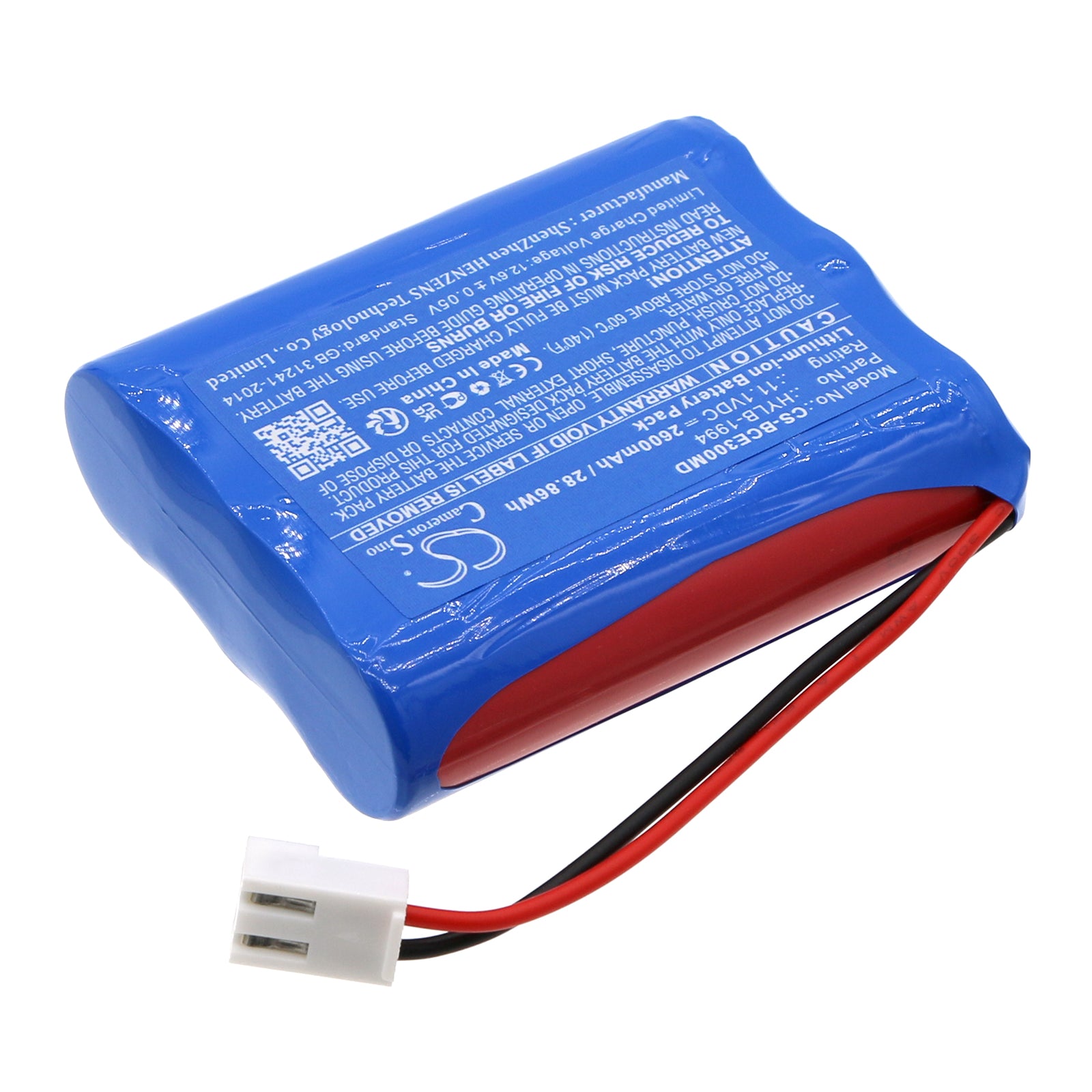 Li-ion, Medical Battery fits Biocare Ie101, Ie3000, 11.1V, 2600mAh Medical Cameron Sino Technology Limited