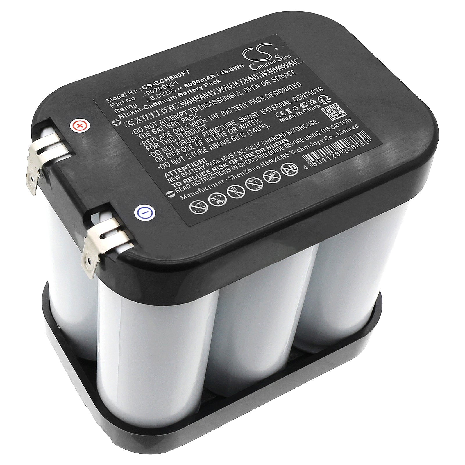 Ni-CD, Flashlight Battery fits Bosch Eisemann B6008, Eisemann Halo 6, 6.0V, 8000mAh Flashlight Cameron Sino Technology Limited