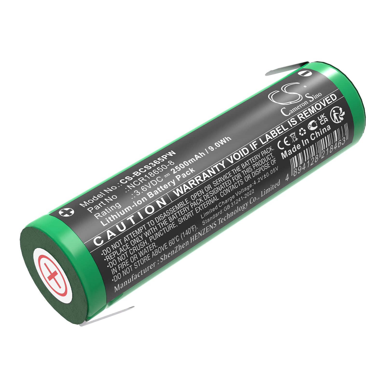 3.6V, Li-ion, 2500mAh, Battery fits Black & Decker BDCS40G Type 1, CS3652LC, 9Wh Power Tools Cameron Sino Technology Limited