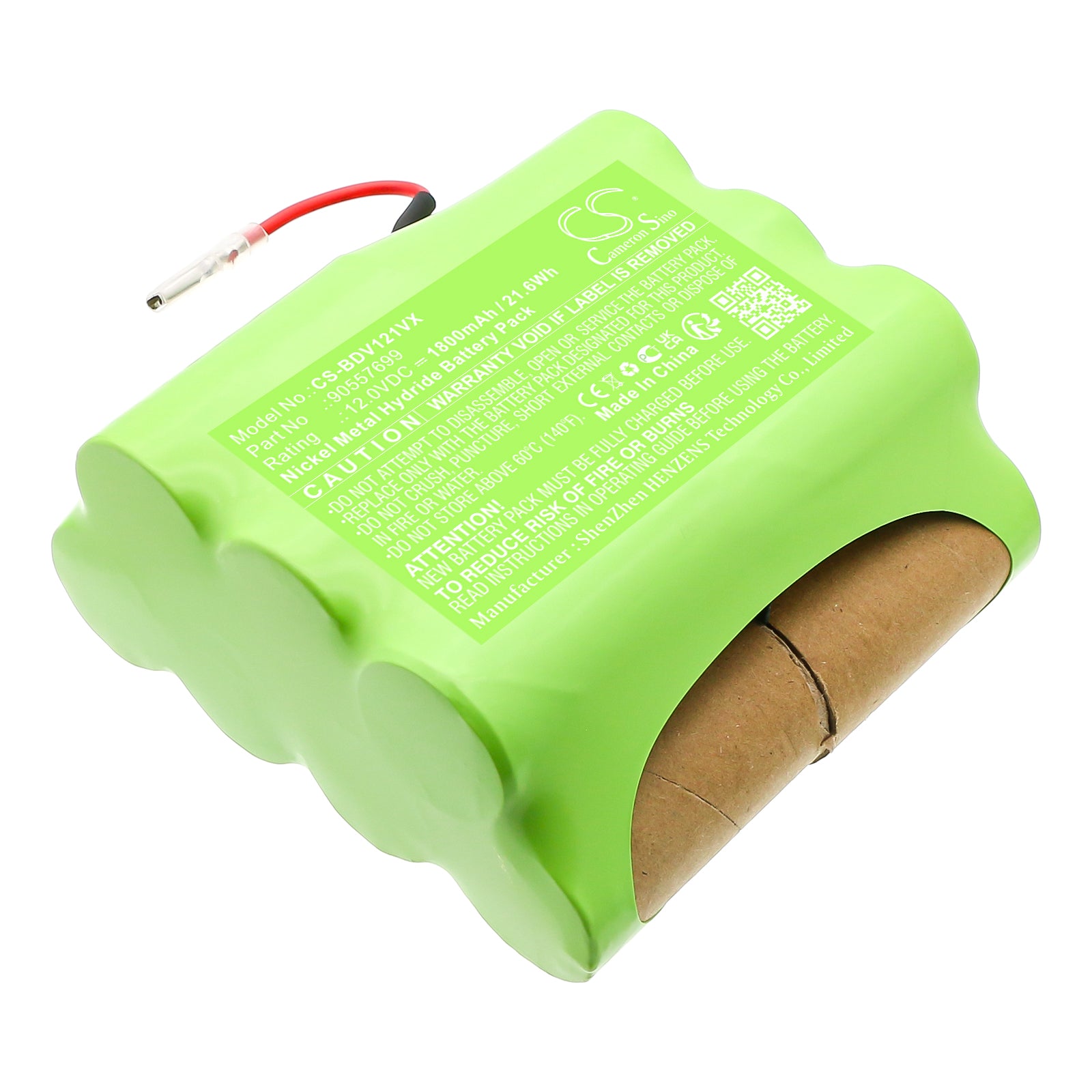 12V, Ni-MH, 1800mAh, Battery fits Black&Decker PHV1210, PIVOT VAC 12V, 21.6Wh Power Tools Cameron Sino Technology Limited