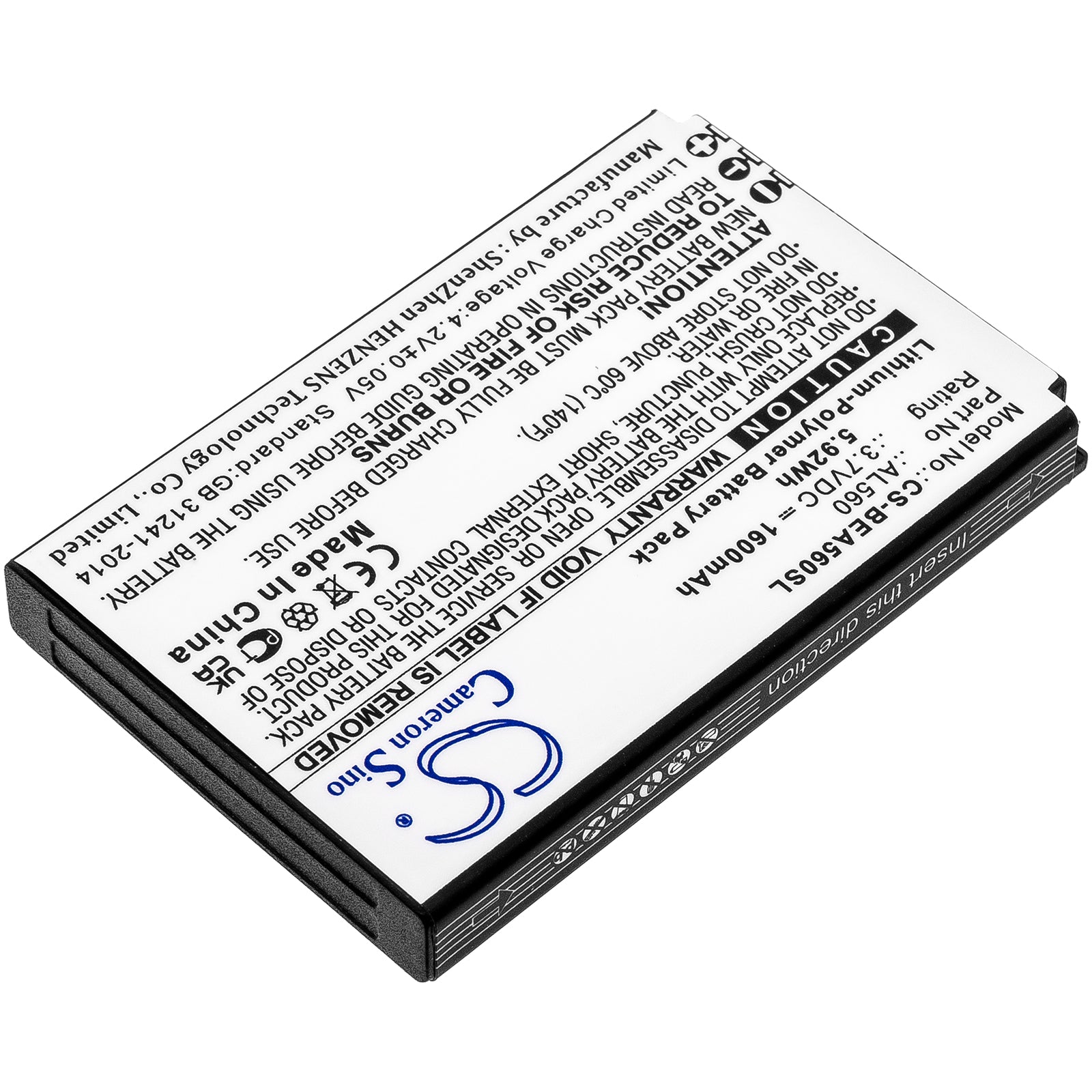 Li-Polymer, Mobile, SmartPhone Battery fits Bea-fon Al560, 3.7V, 1600mAh Mobile, SmartPhone Cameron Sino Technology Limited