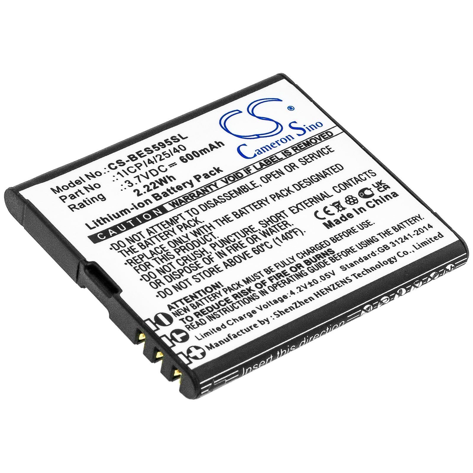 Li-ion, Mobile, SmartPhone Battery fits Bea-fon Sl495, Sl595, 3.7V, 600mAh Mobile, SmartPhone Cameron Sino Technology Limited
