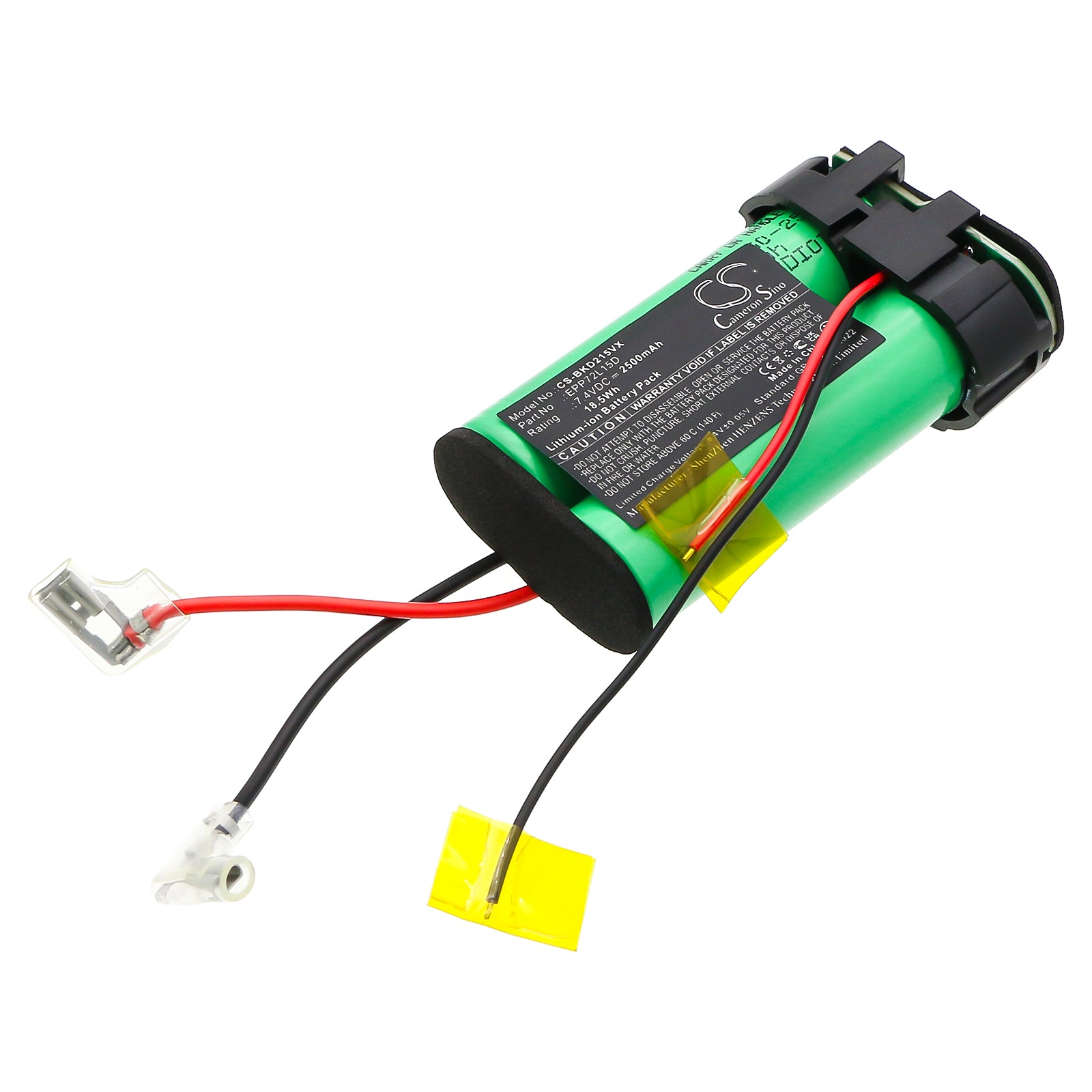 7.4V, Li-ion, 2500mAh, Battery fits Black+Decker HNV215B, HNV215B12, 18.5Wh Vacuum Cameron Sino Technology Limited