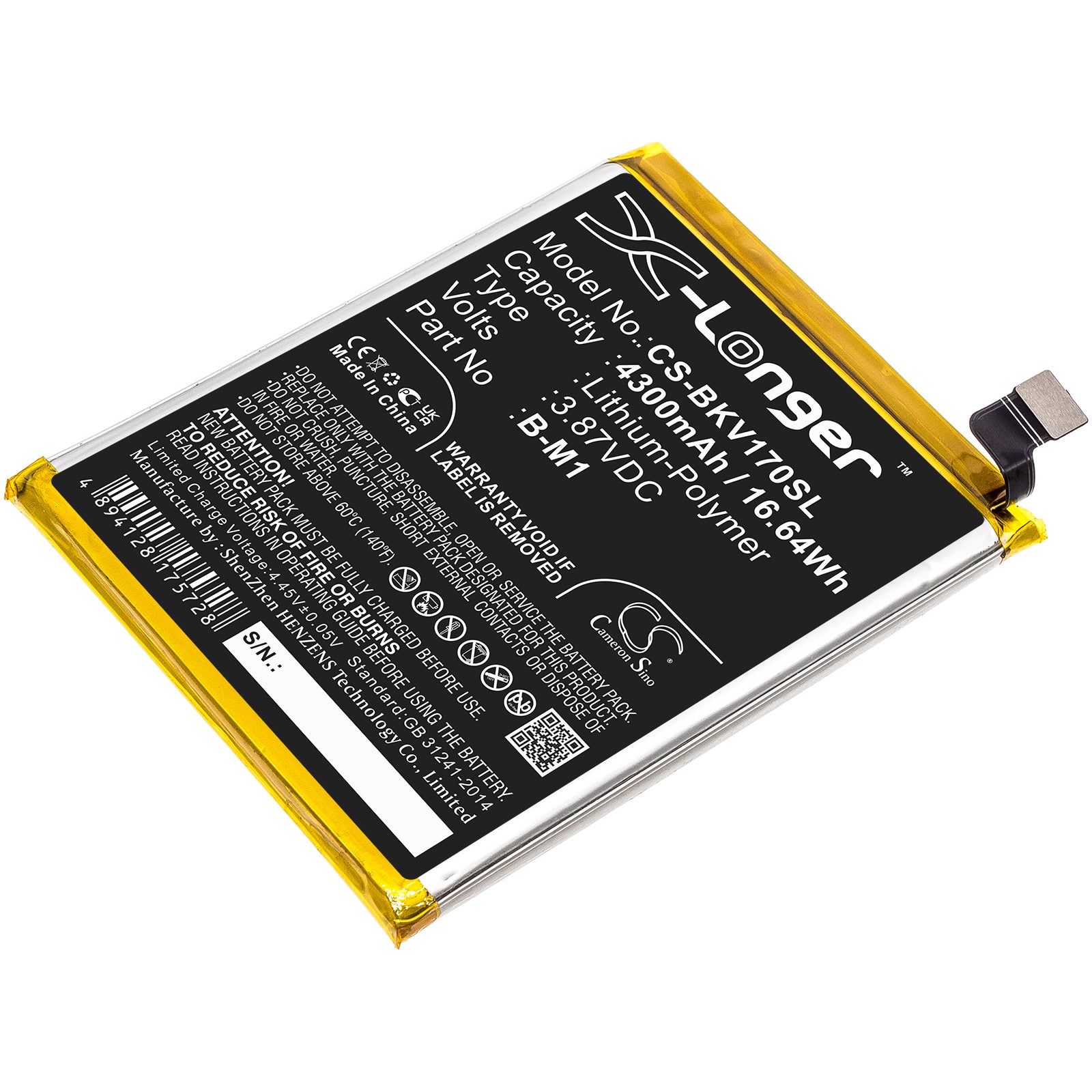 Li-Polymer, Mobile, SmartPhone Battery fits Vivo Pd1948, V17, 3.87V, 4300mAh Mobile, SmartPhone Cameron Sino Technology Limited