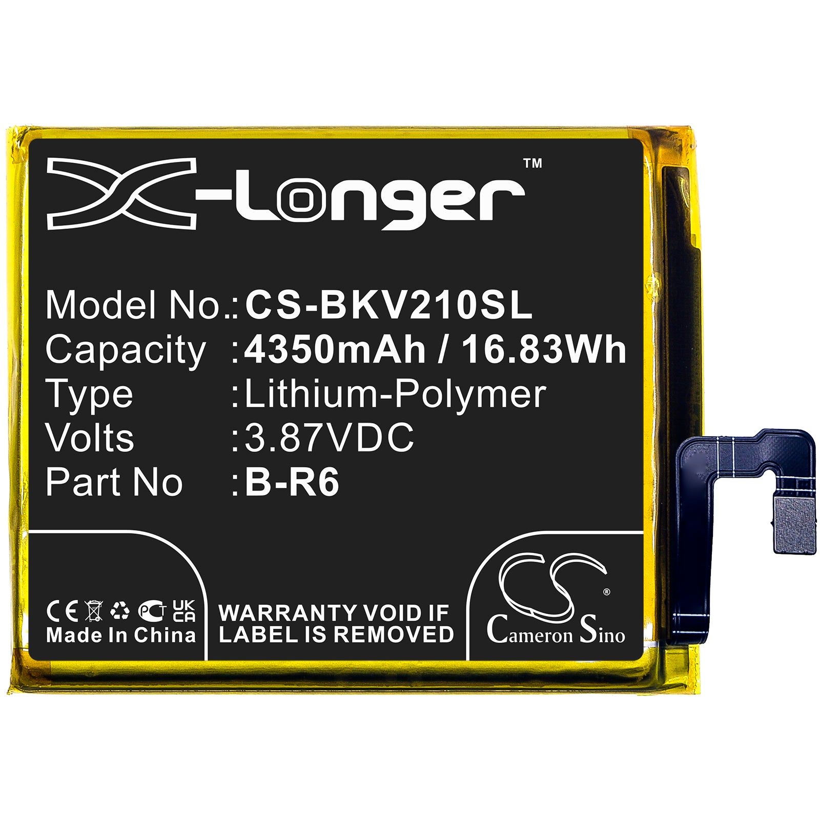 Li-Polymer, Mobile, SmartPhone Battery fits Vivo V2105, X70 Pro, 3.87V, 4350mAh Mobile, SmartPhone Cameron Sino Technology Limited