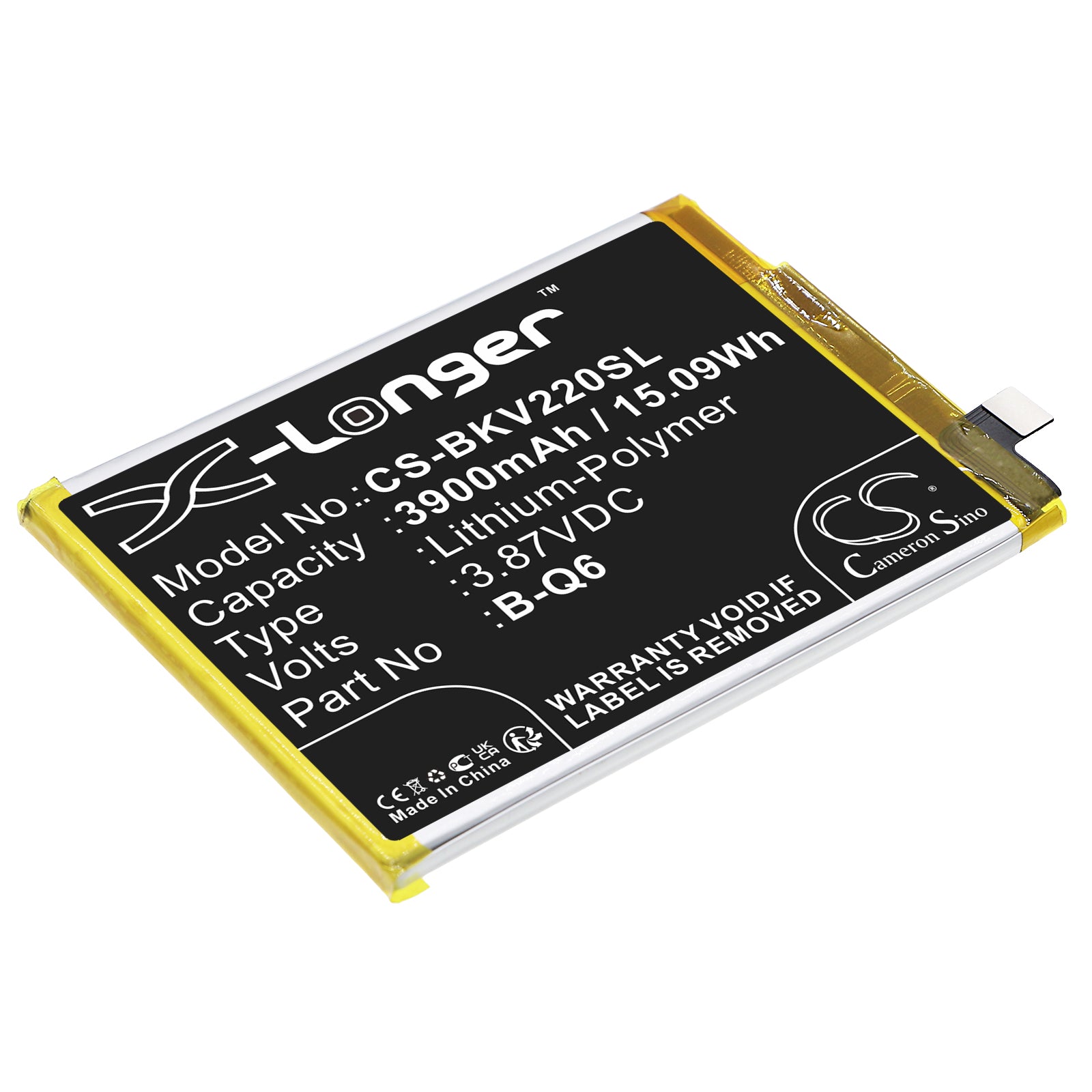 Li-Polymer, Mobile, SmartPhone Battery fits Vivo V2055, V21e, 3.87V, 3900mAh Mobile, SmartPhone Cameron Sino Technology Limited