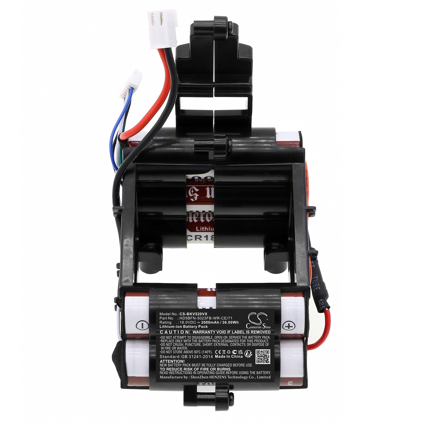 Li-ion, Vacuum Battery fits Black&decker Hsv520j01, 18.0V, 2000mAh Vacuum Cameron Sino Technology Limited