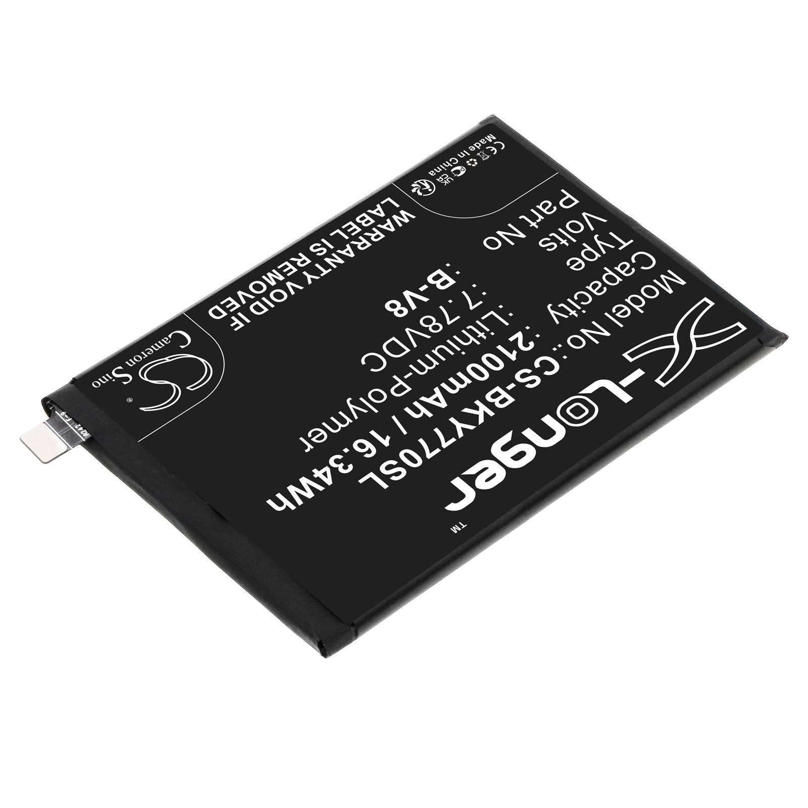 Li-Polymer, Mobile, SmartPhone Battery fits Vivo V2169, Y77, 7.78V, 2100mAh Mobile, SmartPhone Cameron Sino Technology Limited