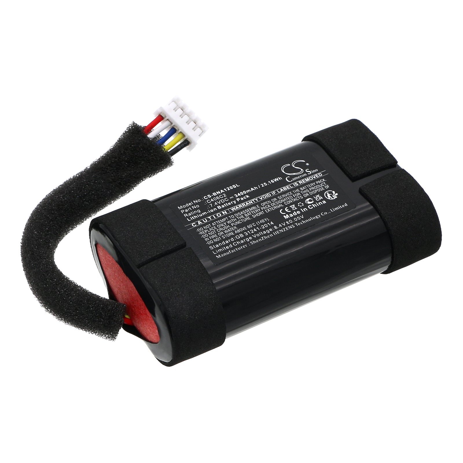Li-ion, Speaker Battery fits Bang & Olufsen Beoplay A1 2nd Gen, 7.4V, 3400mAh Speaker Cameron Sino Technology Limited