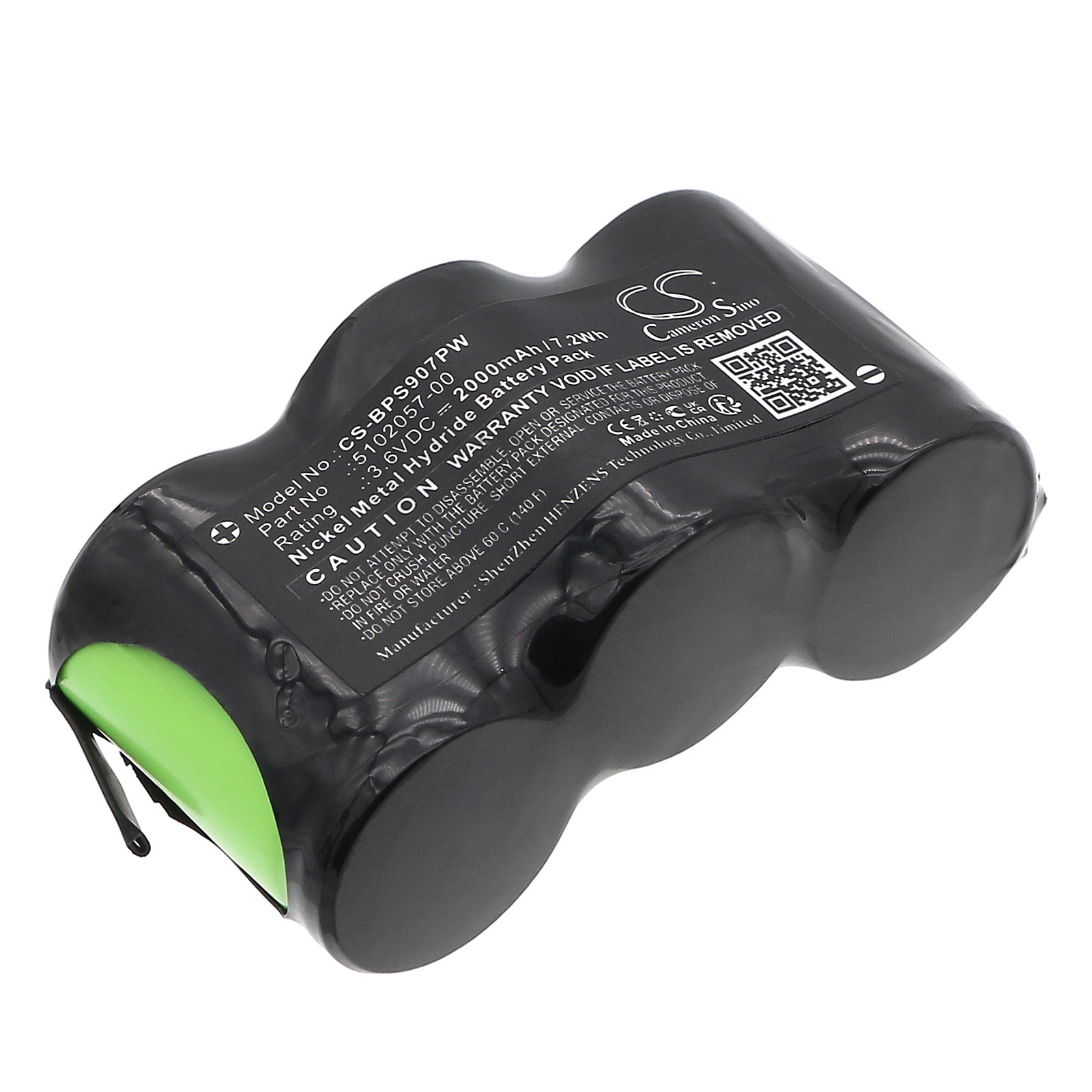 3.6V, Ni-MH, 2000mAh, Battery fits Black & Decker 9078, 9078 Type 1, 7.2Wh Power Tools Cameron Sino Technology Limited