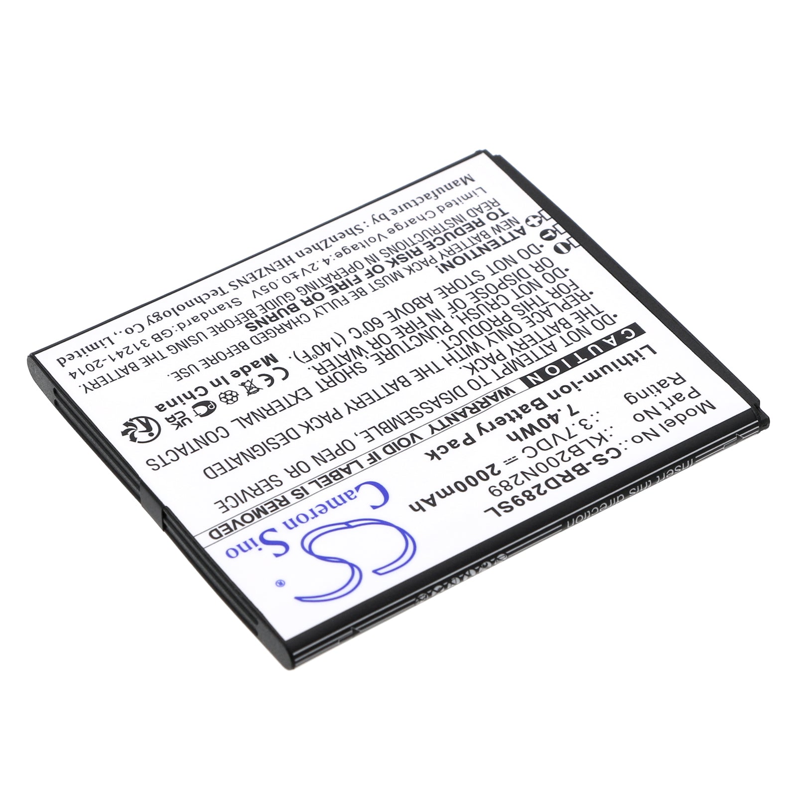 Li-ion, Mobile, SmartPhone Battery fits Brondi Centurion 1, 3.7V, 2000mAh Mobile, SmartPhone Cameron Sino Technology Limited