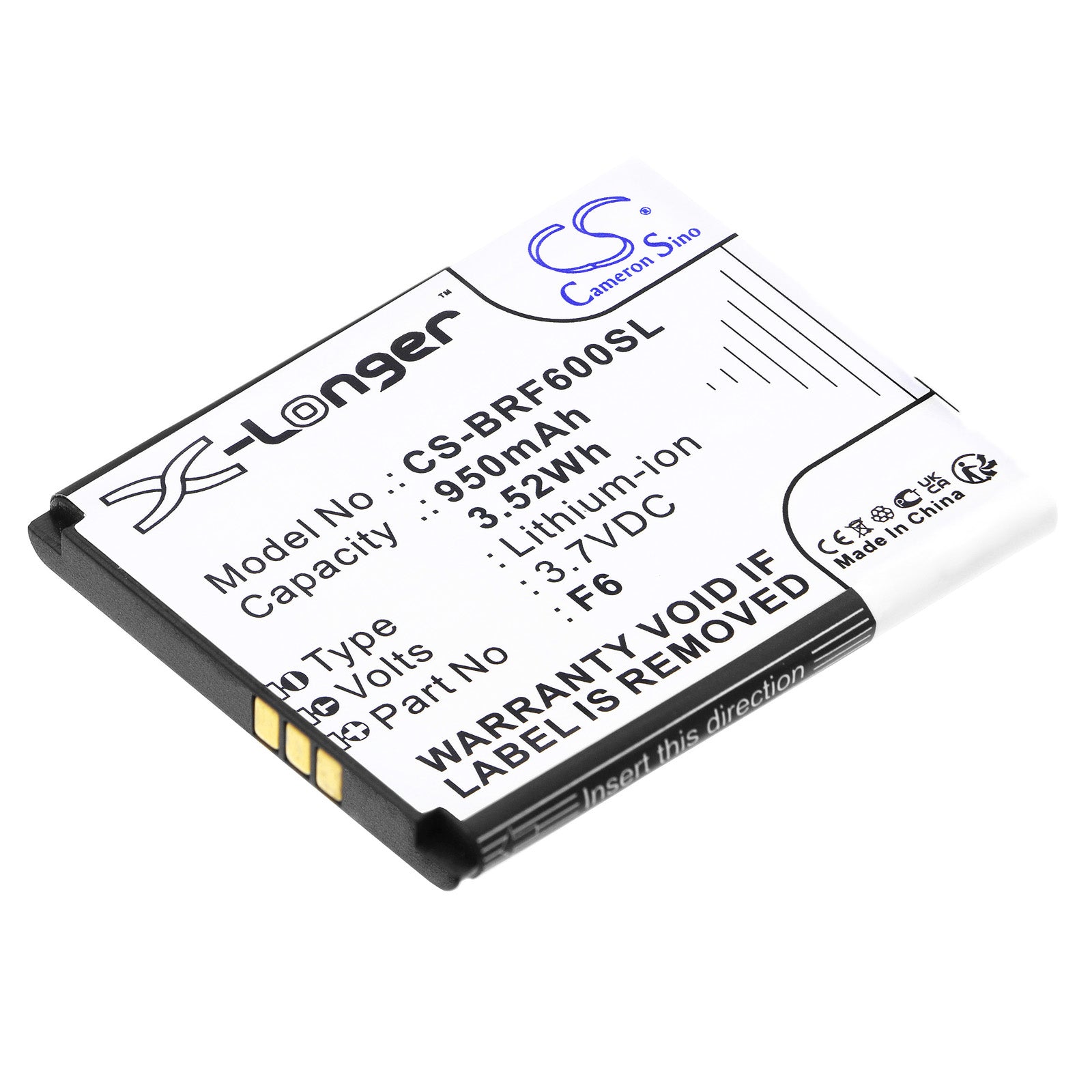 Li-ion, Mobile, SmartPhone Battery fits Brondi Amico Mio + C, Amico Mio+, 3.7V, 950mAh Mobile, SmartPhone Cameron Sino Technology Limited