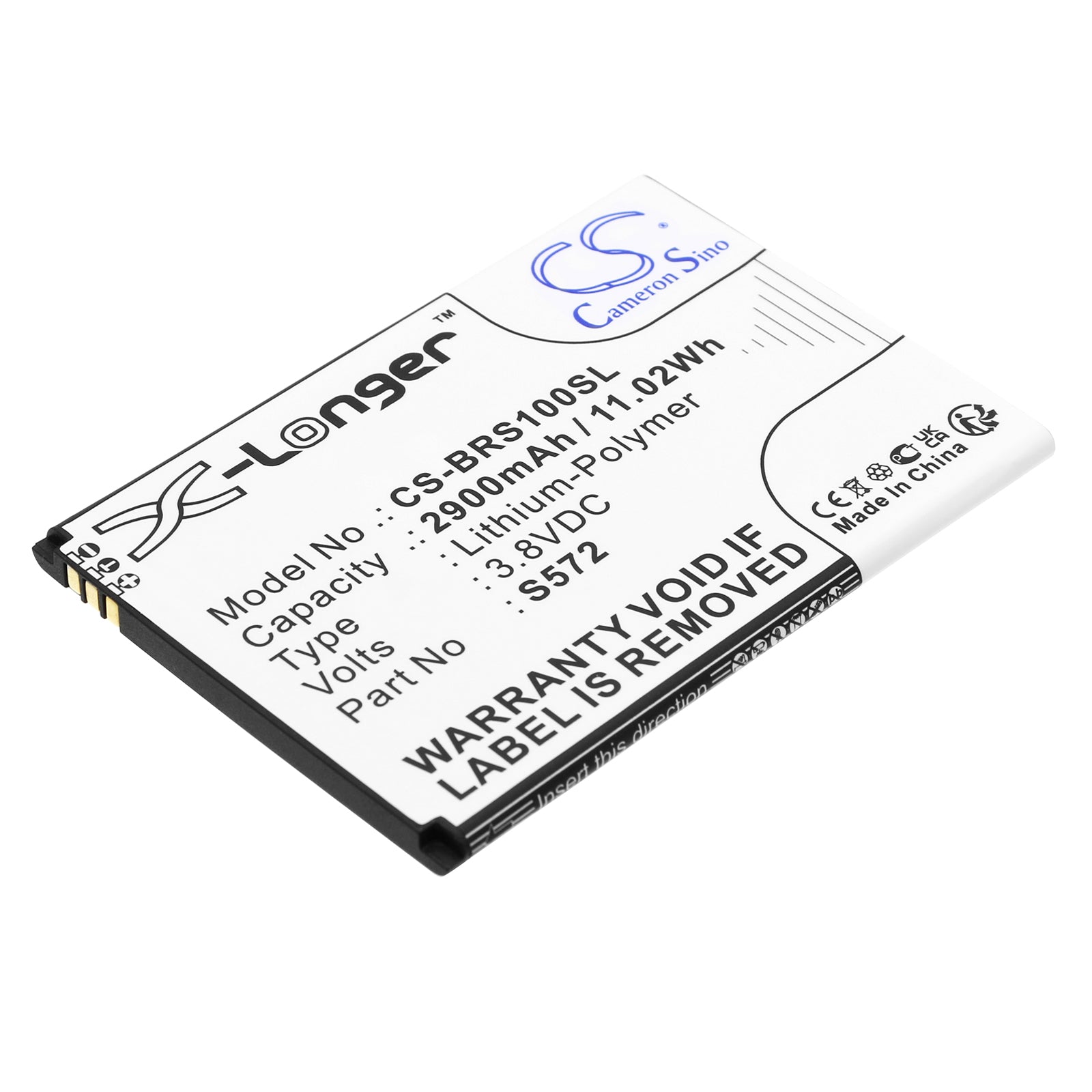Li-Polymer, Mobile, SmartPhone Battery fits Brondi S572, Smartphone S, 3.8V, 2900mAh Mobile, SmartPhone Cameron Sino Technology Limited
