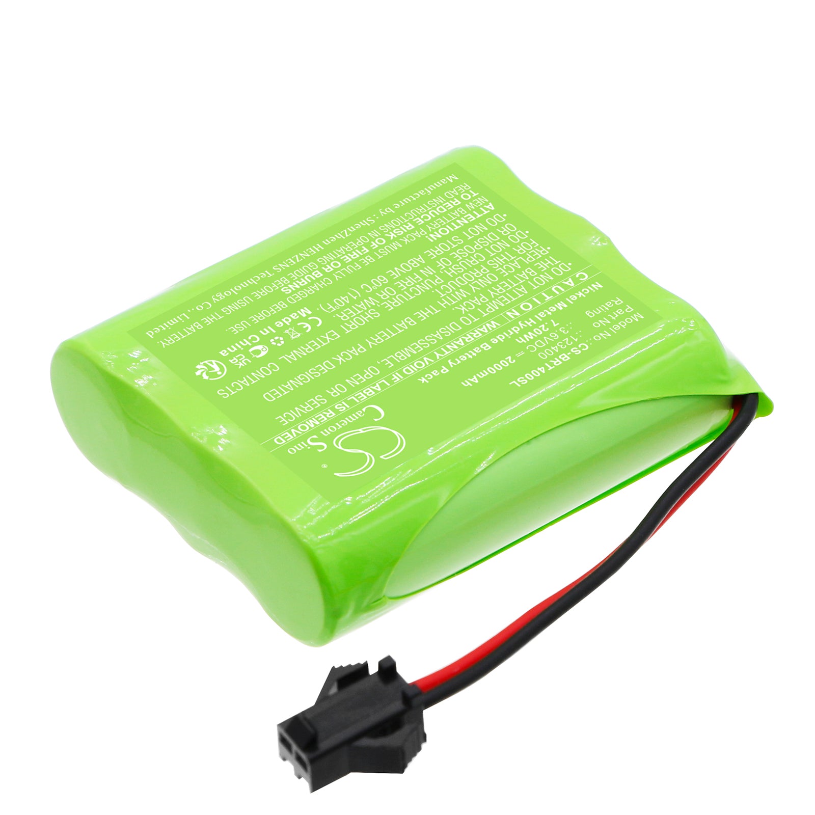 Ni-MH, Cosmetic Mirror Battery fits Bravat 413610, 413810, 3.6V, 2000mAh Cosmetic Mirror Cameron Sino Technology Limited