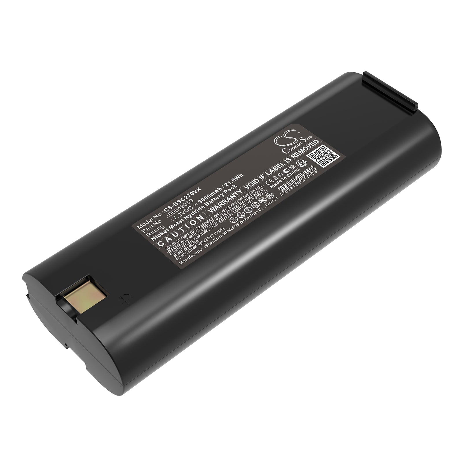 7.2V, Ni-MH, 3000mAh, Battery fits Bosch BBZ36AB01, BBZ37GB01, 21.6Wh Vacuum Cameron Sino Technology Limited