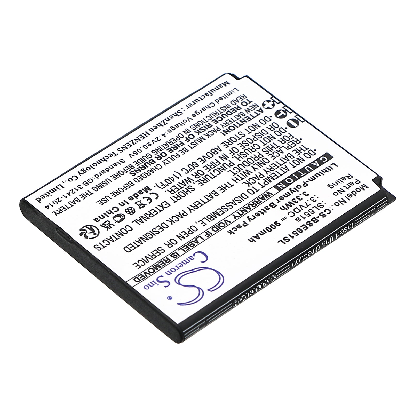 Li-Polymer, Mobile, SmartPhone Battery fits Bea-fon Sl651, Sl651a, 3.7V, 900mAh Mobile, SmartPhone Cameron Sino Technology Limited