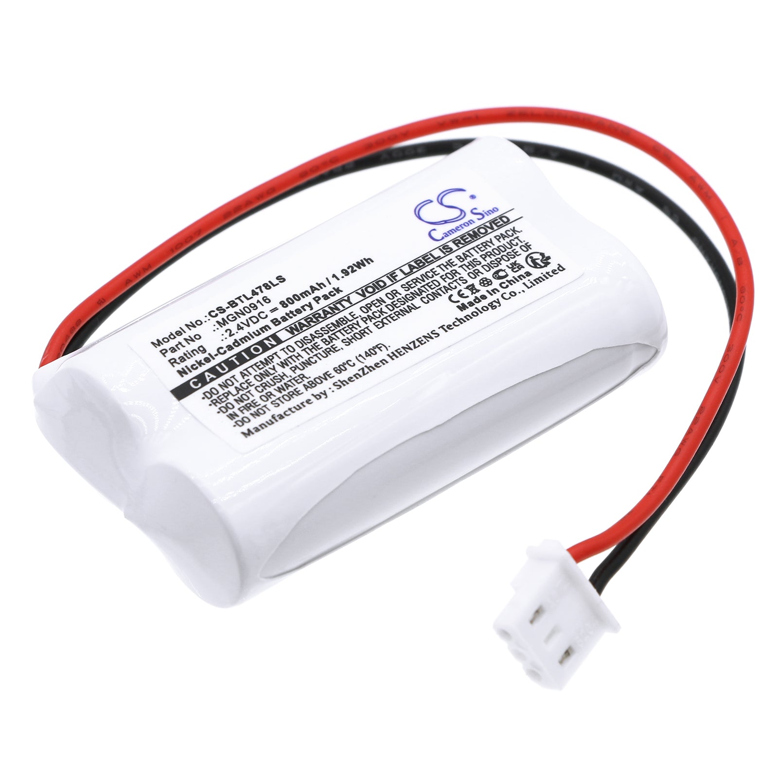 Ni-CD, Emergency Lighting Battery fits Bticino 789798, 806312, 2.4V, 800mAh Emergency Lighting Cameron Sino Technology Limited